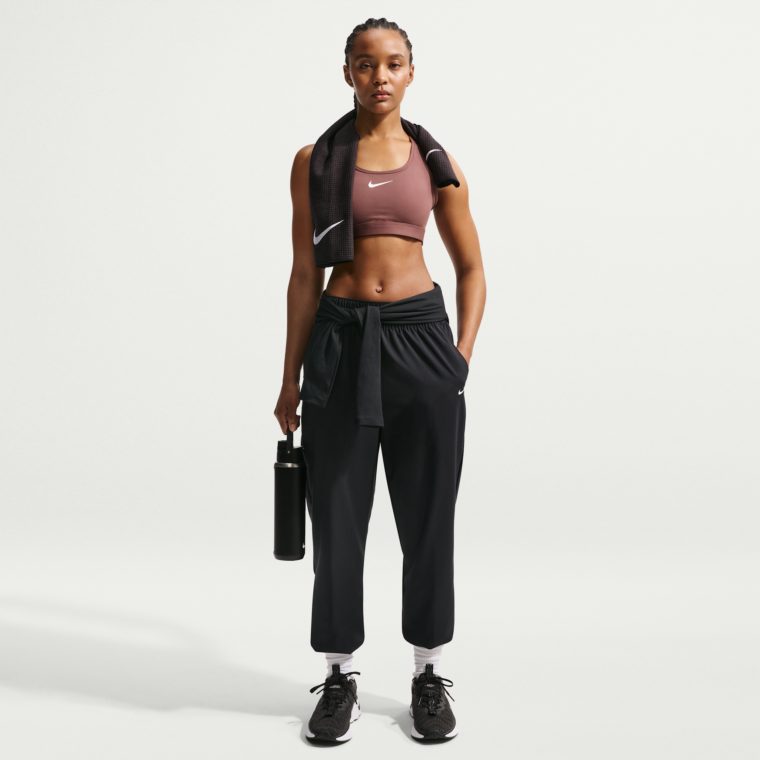 Nike Women's One Dri-FIT High-Waisted 7/8 Jogger Pants in Black | HJ1050-013