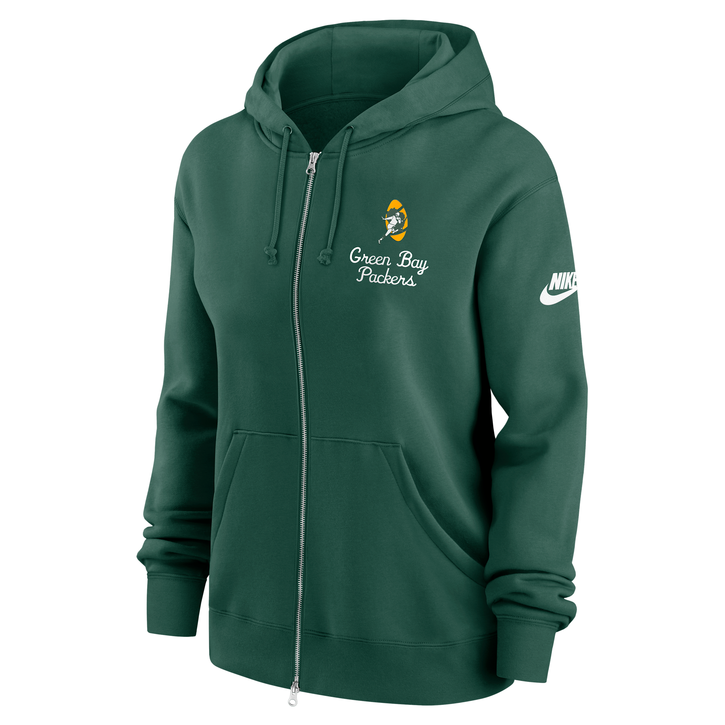 Nike Green Bay Packers Phoenix Rewind  Women's Nfl Full-zip Hoodie In Green