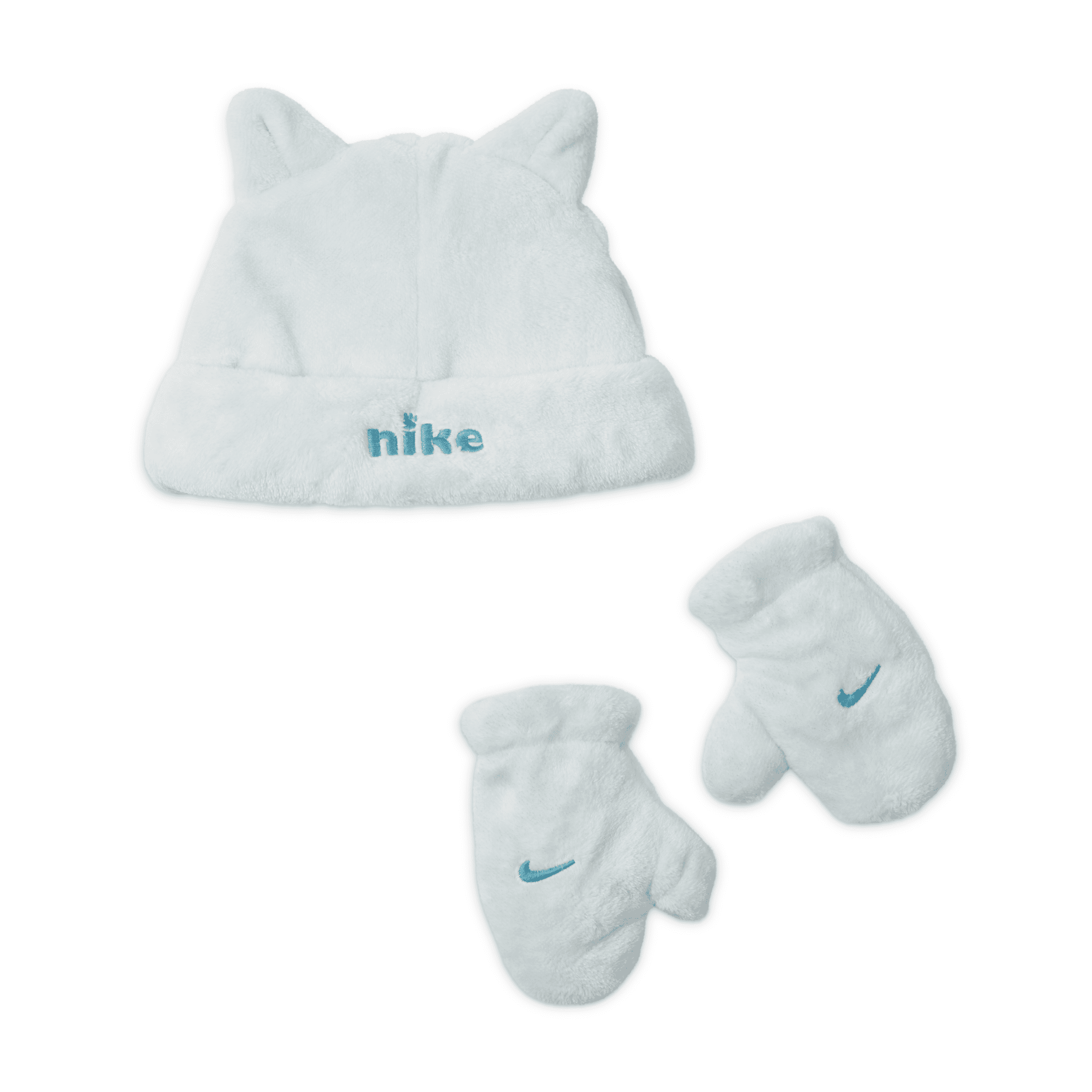 Nike Kids' Snow Tracks Beanie And Mittens Set Toddler Set In Blue
