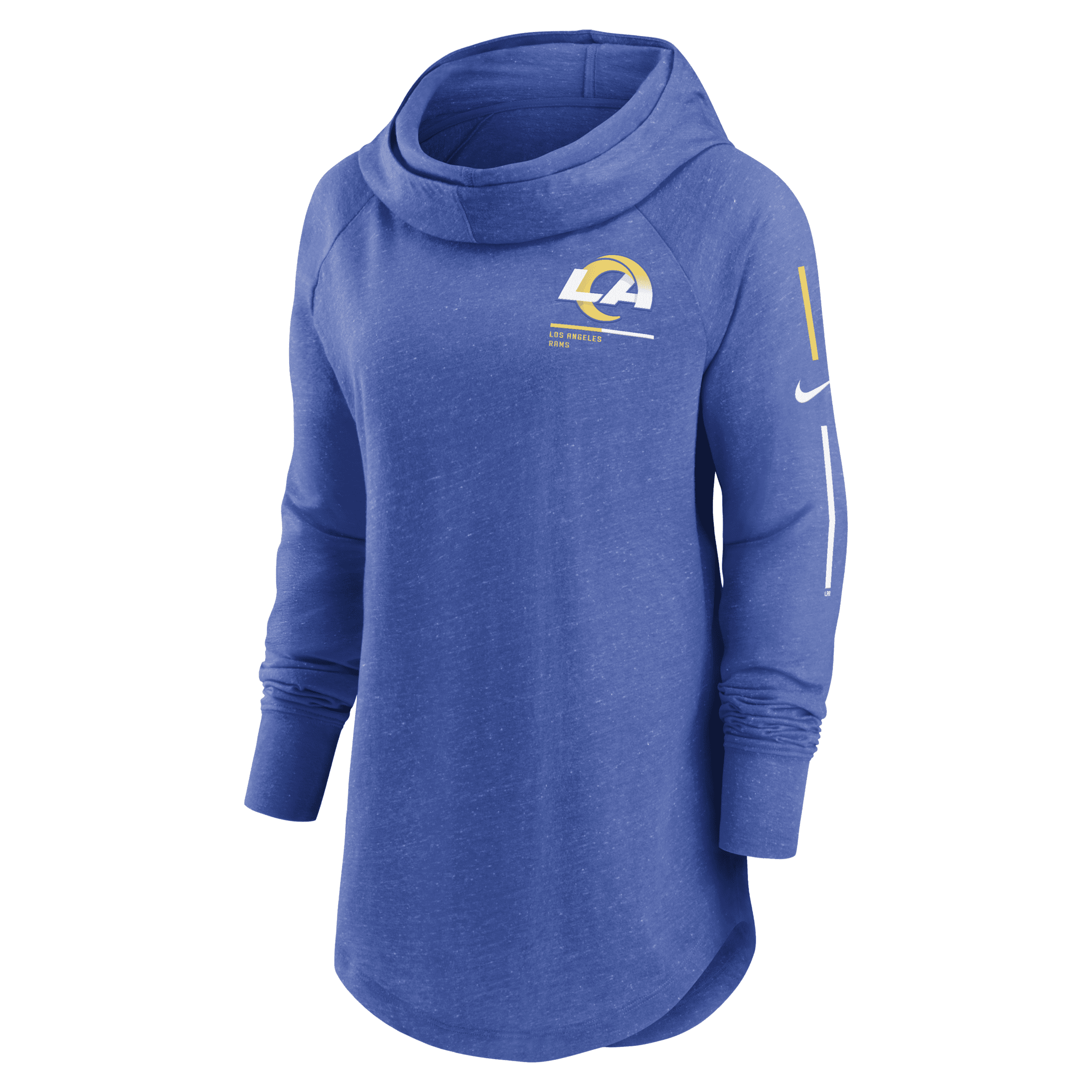Nike Royal Los Angeles Rams Minimal Statement Raglan Funnel Neck Pullover Hoodie In Blue
