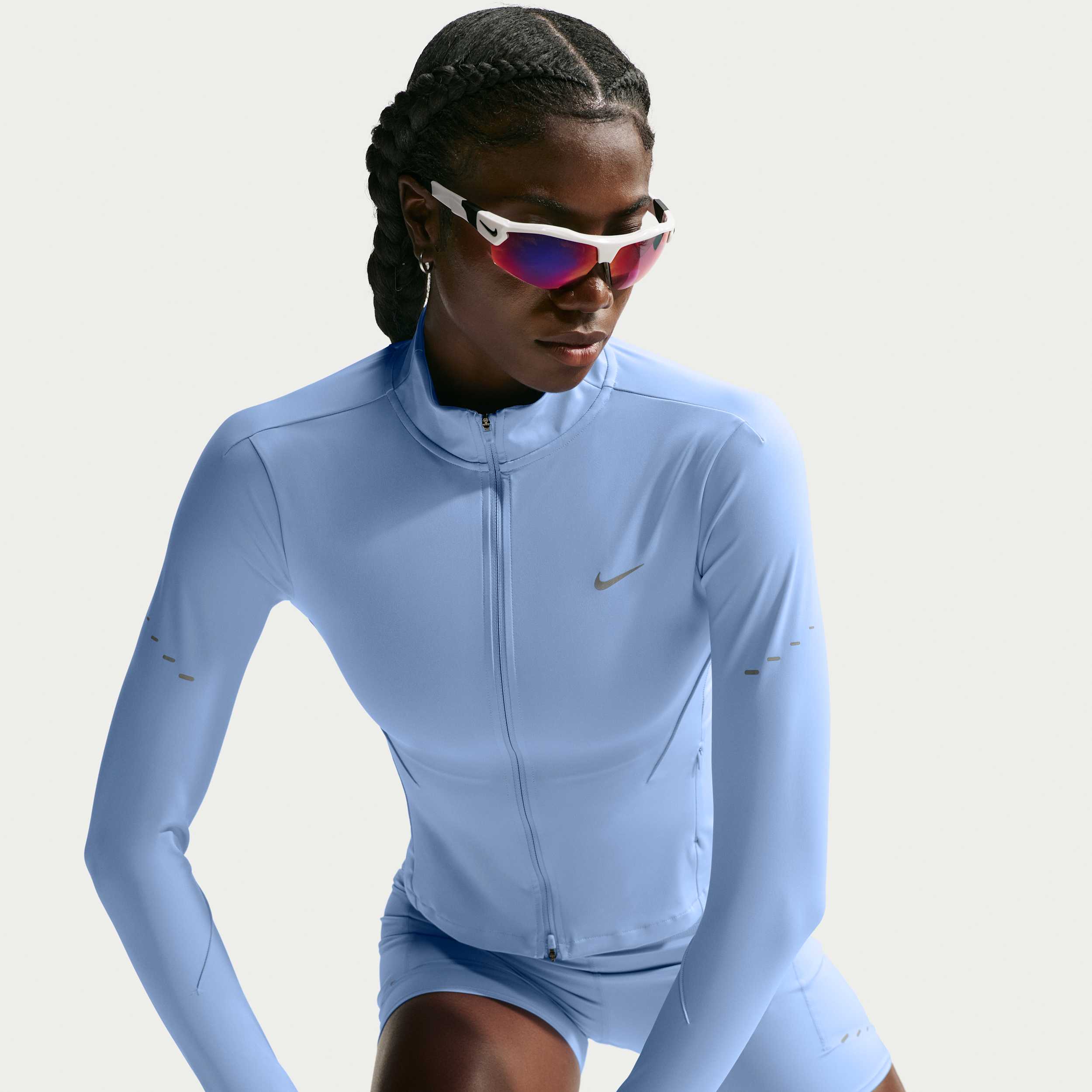 Nike Women's Swift Dri-FIT Full-Zip Running Jacket in Blue | IM7536-468