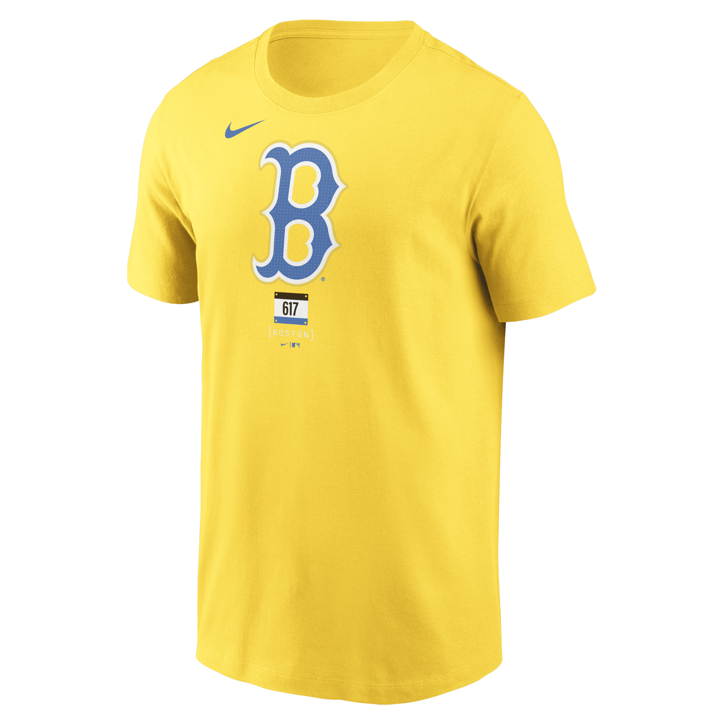 Shop Nike Boston Red Sox City Connect Logo  Men's Mlb T-shirt In Yellow