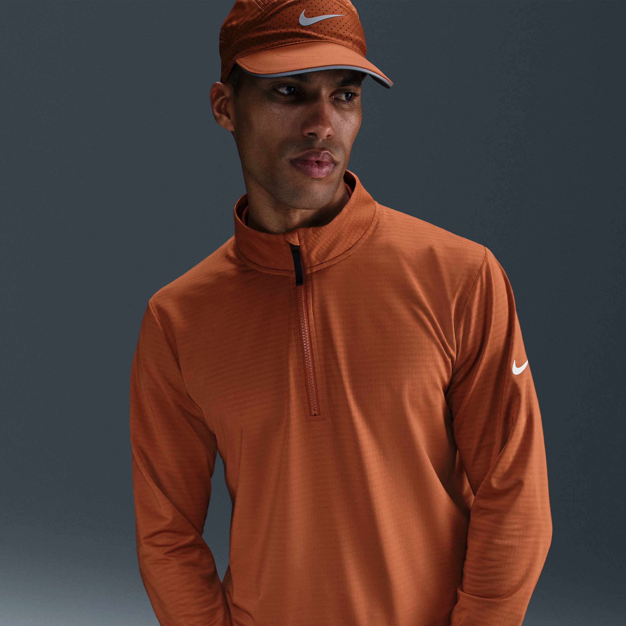 Nike Men's Victory Dri-fit 1/2-zip Golf Top In Orange
