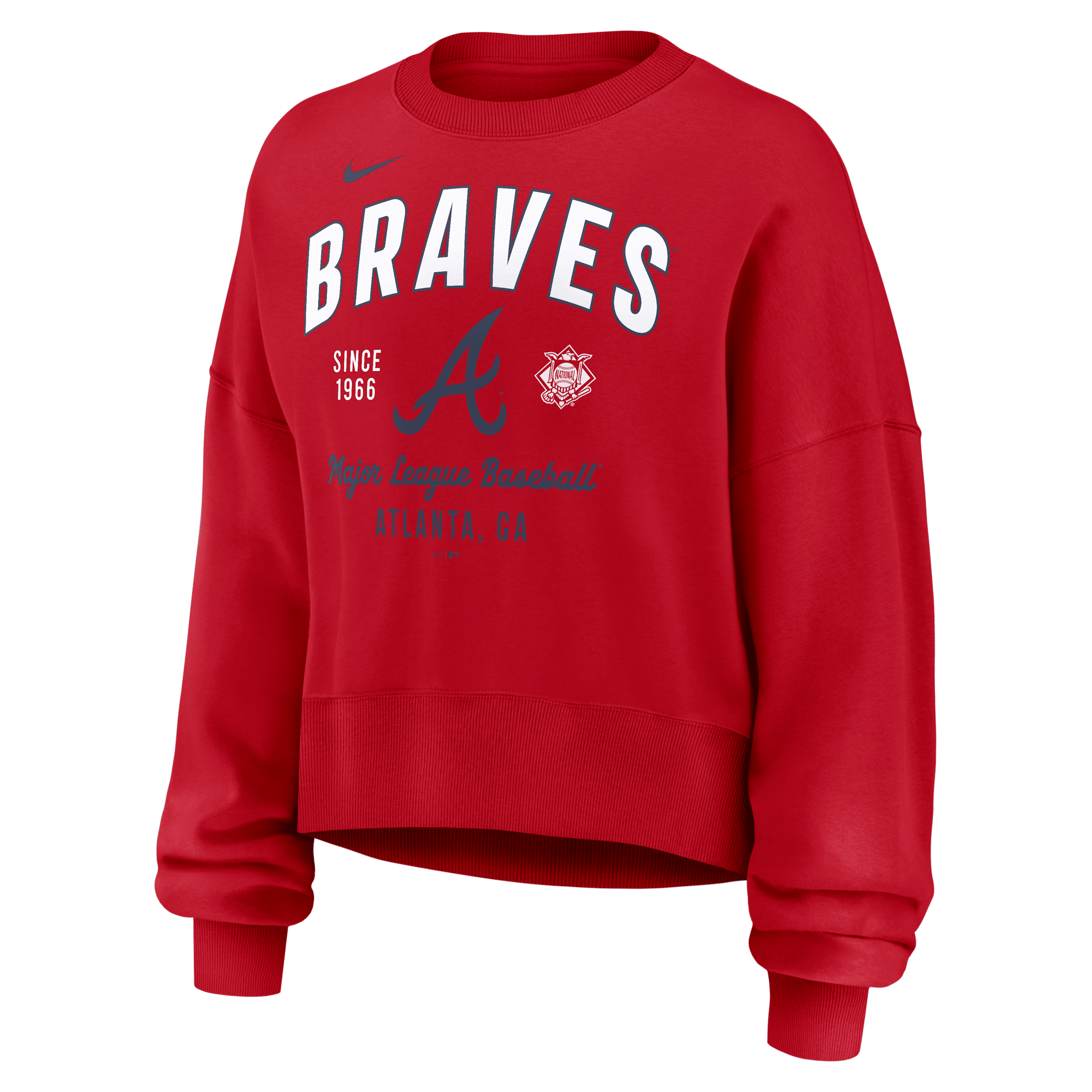 Nike Atlanta Braves  Women's Mlb Pullover Crew In Red