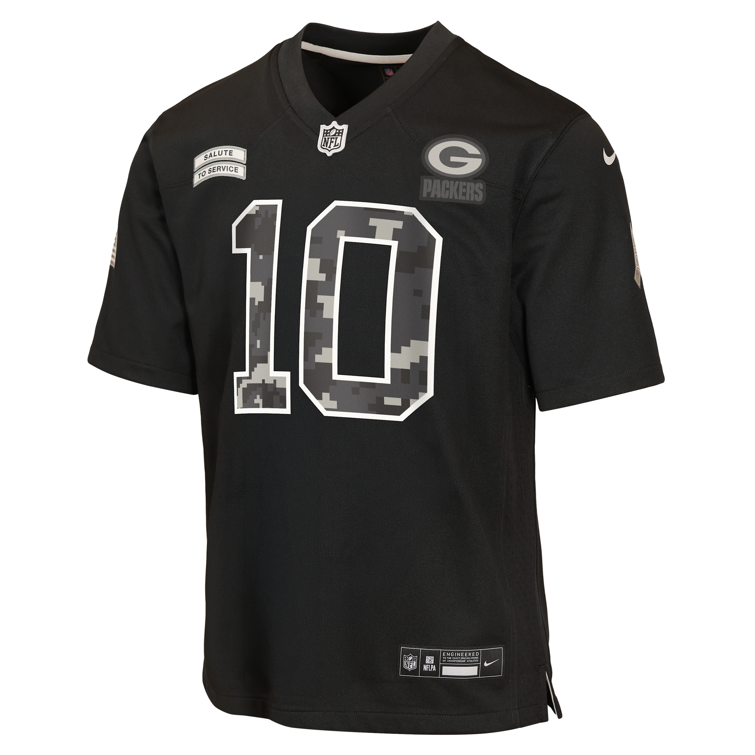 Jordan Love Green Bay Packers Salute to Service Big Kids' Nike NFL Game Jersey in Black | Z1B7FEOAPCKJL-NAW