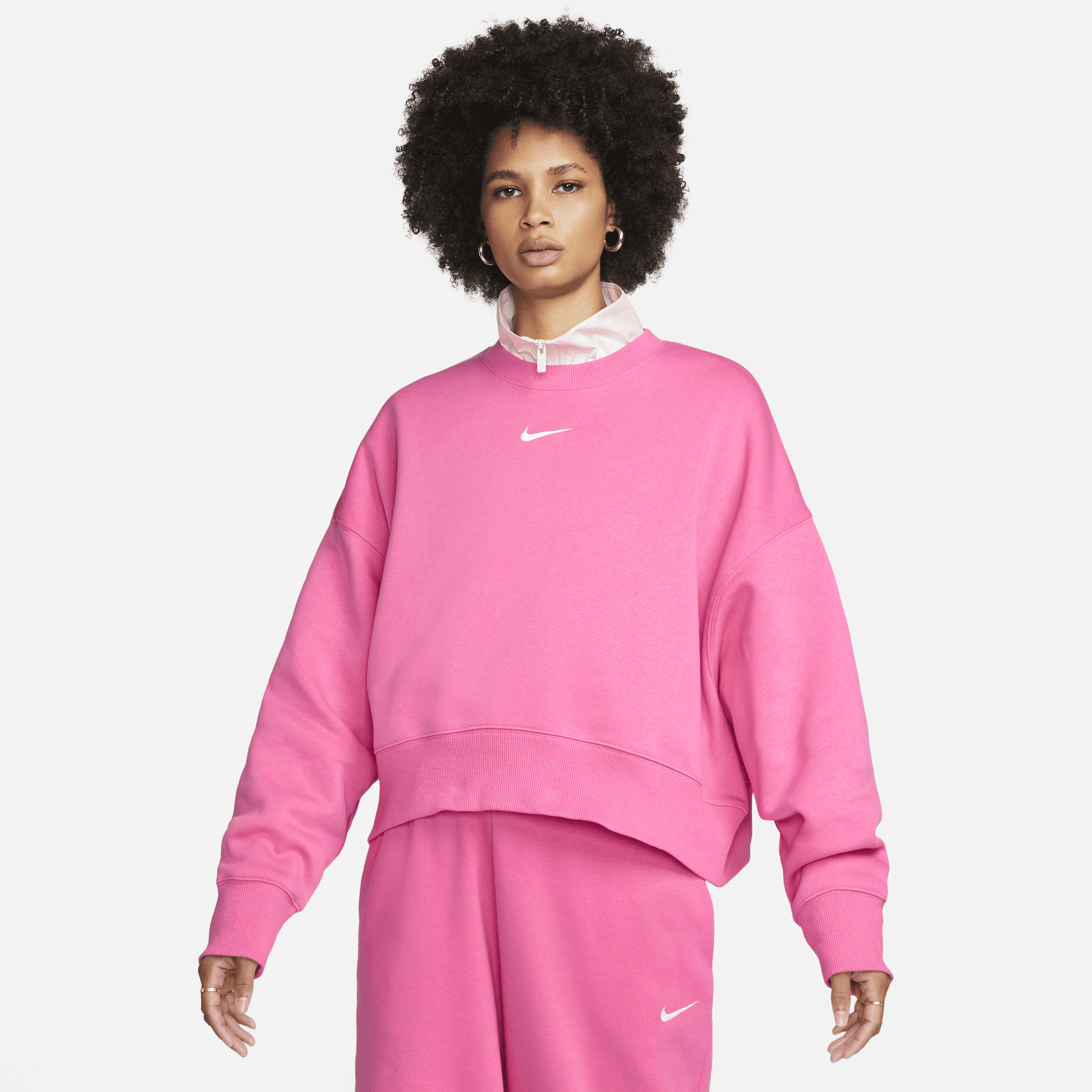 Nike Women's  Sportswear Phoenix Fleece Over-oversized Crewneck Sweatshirt In Pink