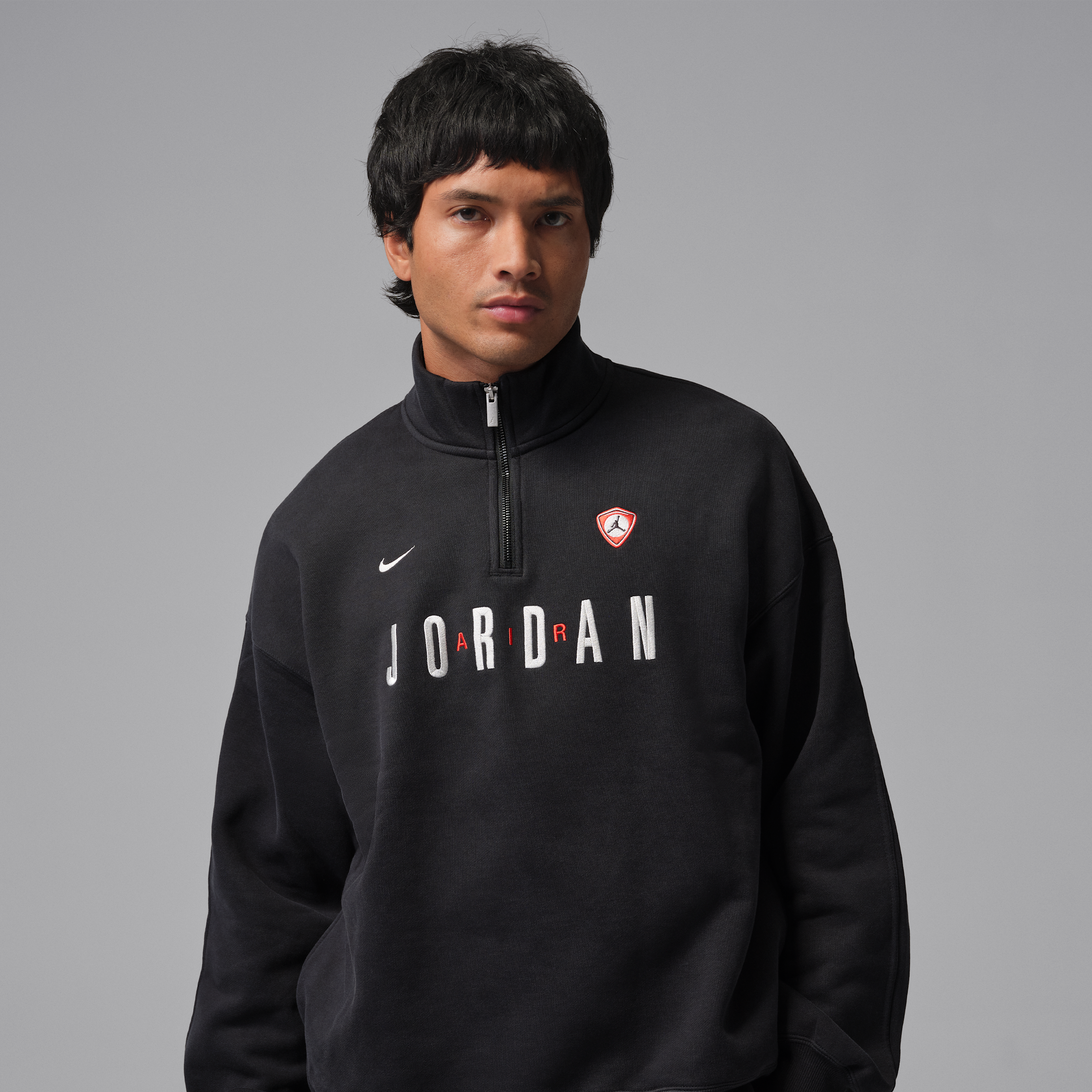 Men's Jordan Flight Graphic Fleece 1/4-Zip in Black | IF1816-010