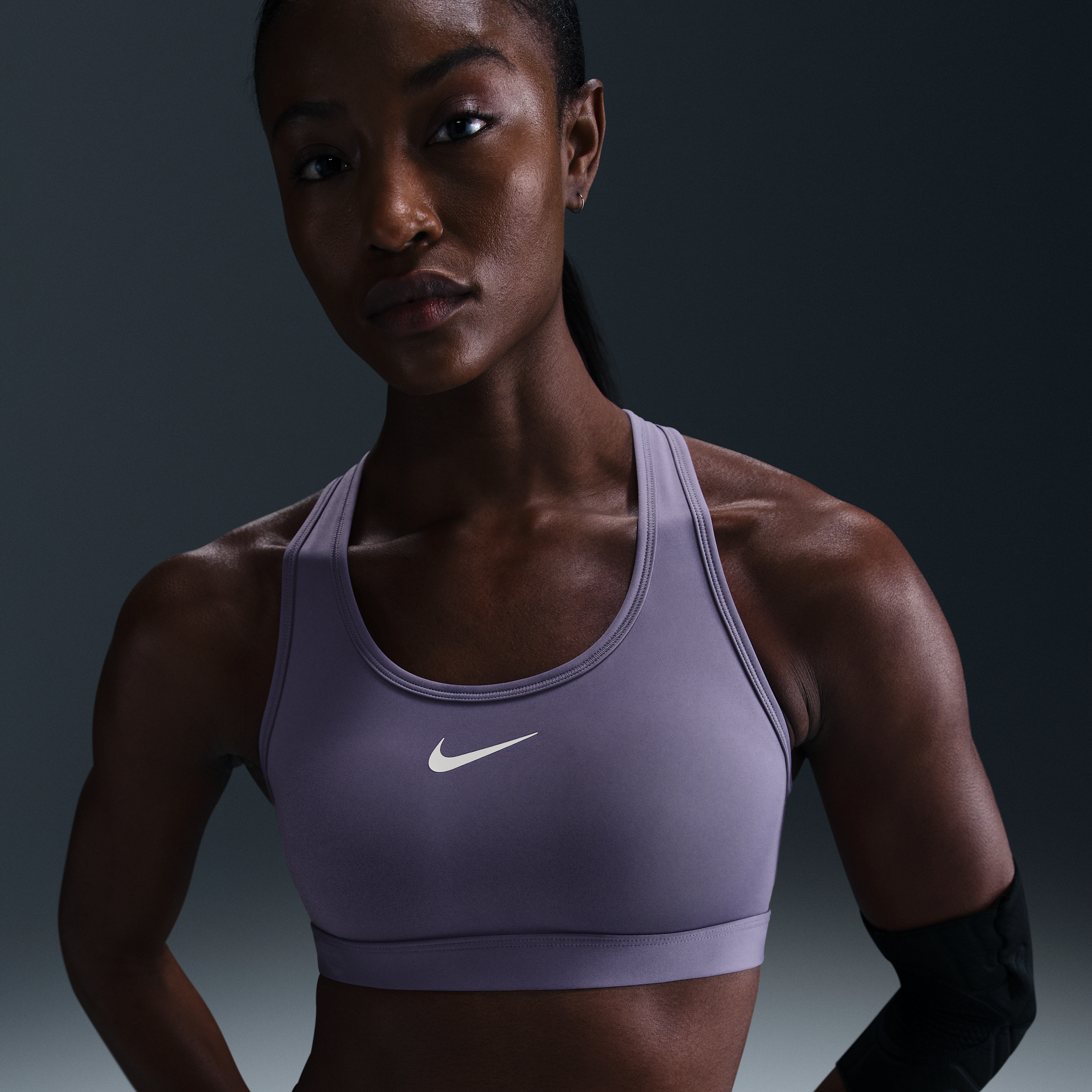 Nike Women's Swoosh Medium Support Padded Sports Bra In Purple