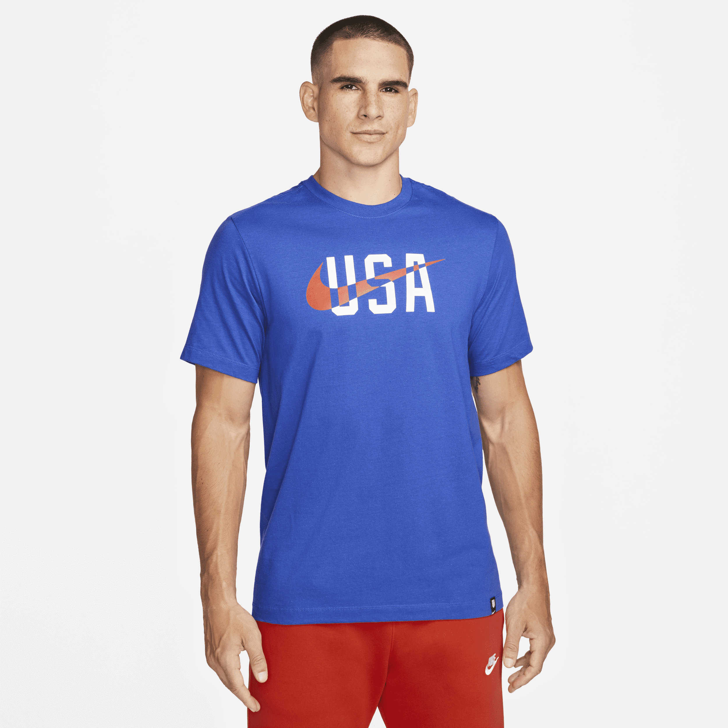 Nike U.s. Swoosh  Men's T-shirt In Blue