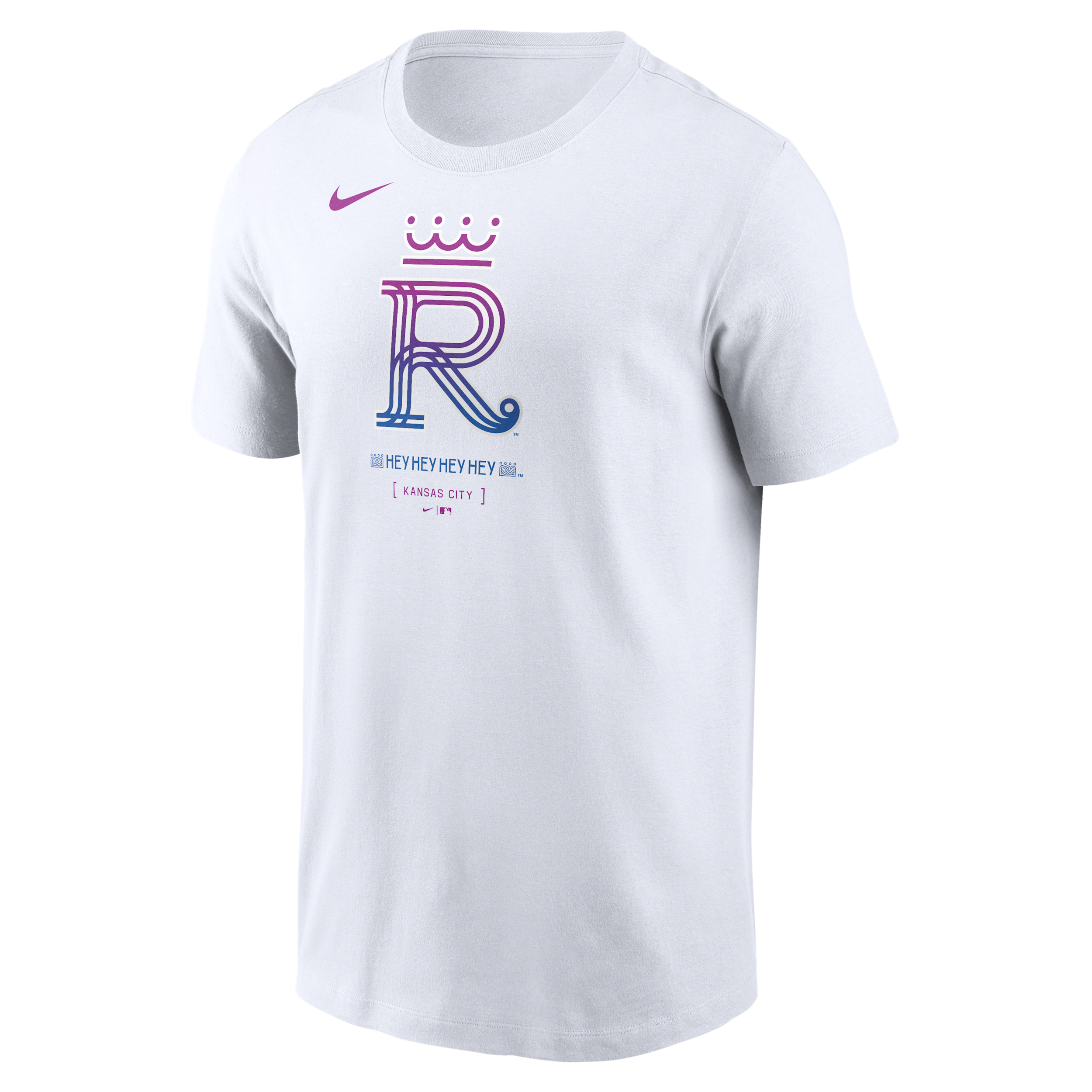 Kansas City Royals City Connect Large Logo Nike Men's MLB T-Shirt in White | N19910AROY-SCA