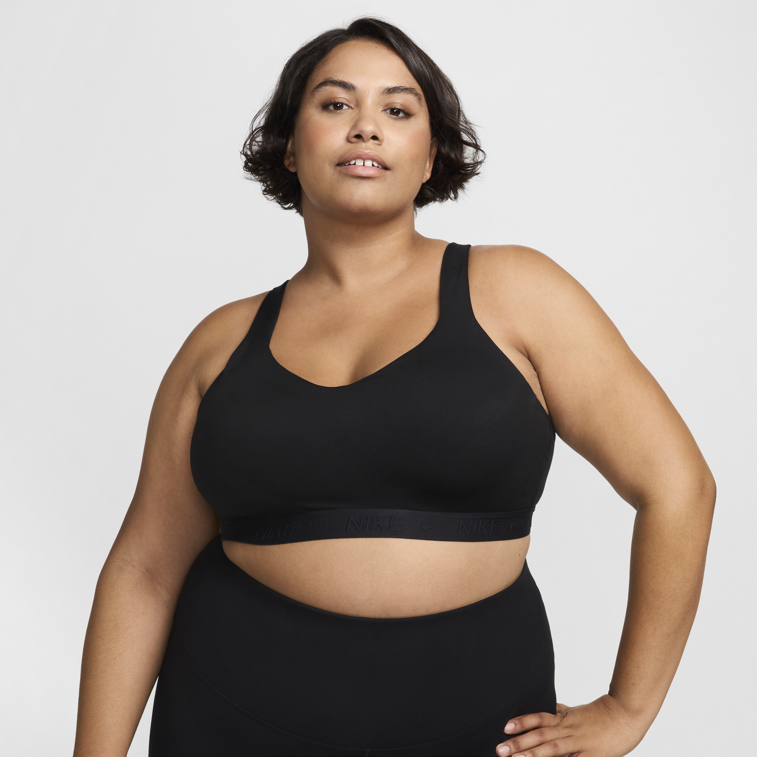Shop Nike Women's Indy High Support Padded Adjustable Sports Bra (plus Size) In Black
