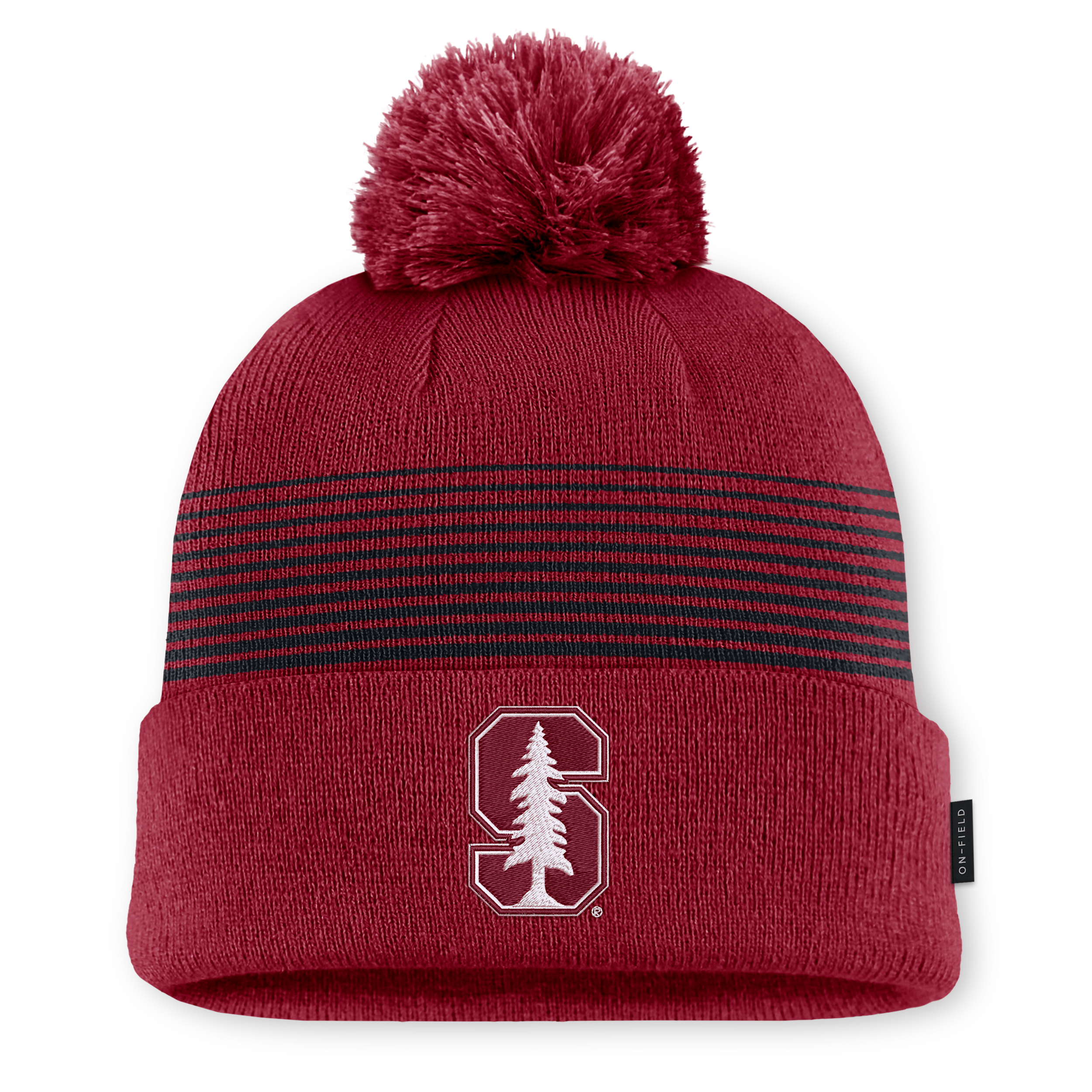 Men's and Women's Nike Cardinal Stanford Cardinal 2026 On-Field Cuffed Knit Hat with Pom - Cardinal, Black