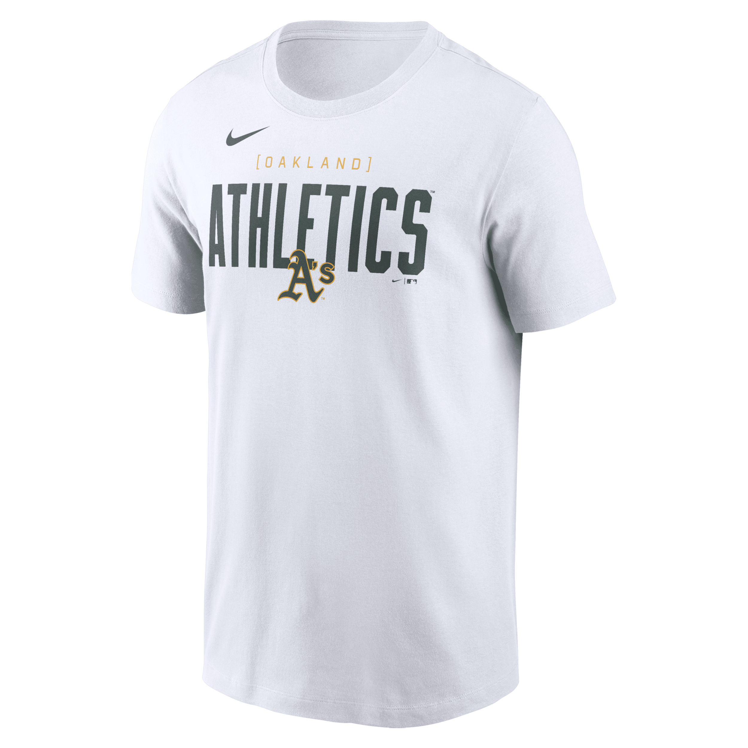 Nike Oakland Athletics Home Team Bracket  Men's Mlb T-shirt In White