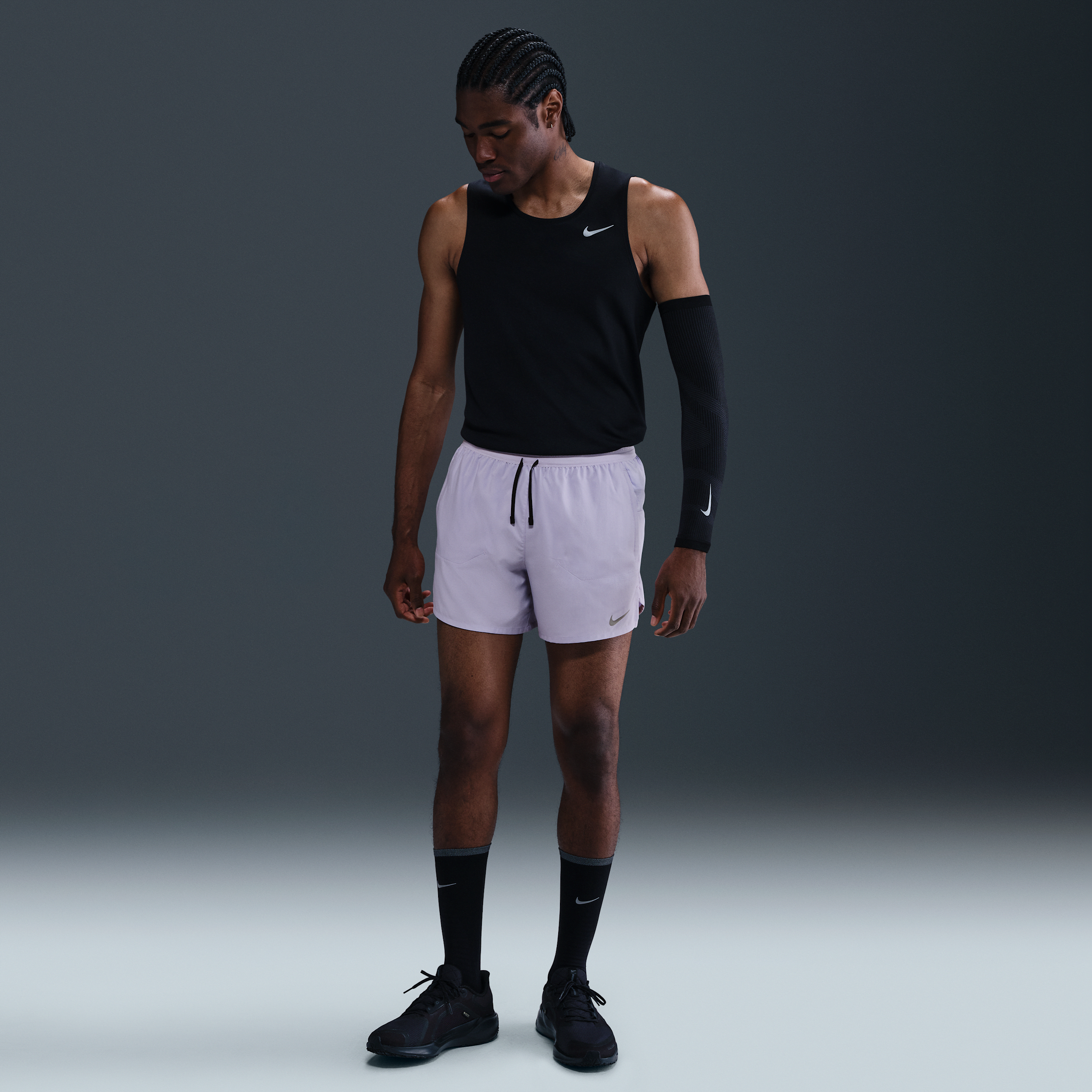 Nike Men's Stride Dri-fit 5" Brief-lined Running Shorts In Purple