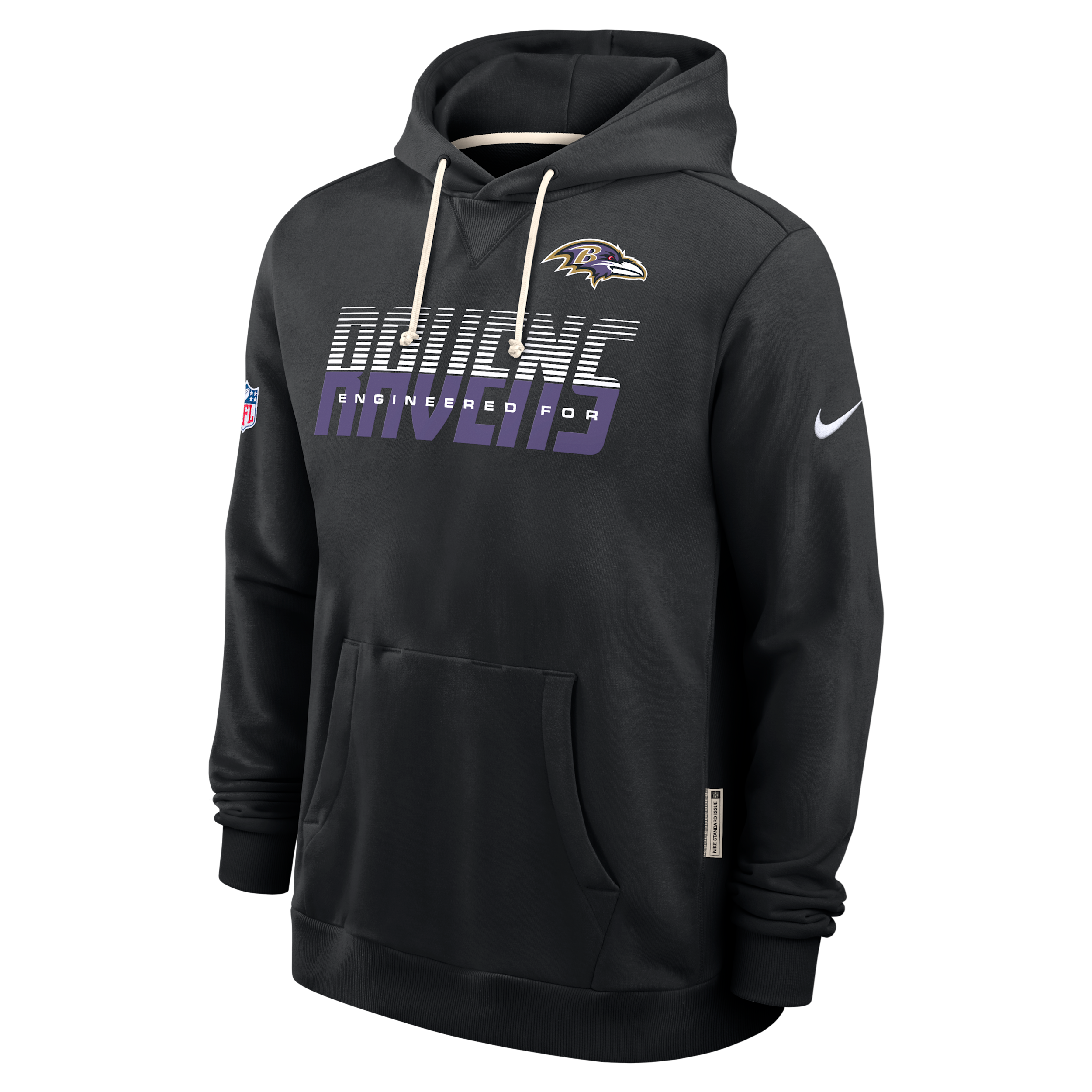 Baltimore Ravens Sideline Standard Issue Nike Men's Dri-FIT NFL Pullover Hoodie in Black | 03AZ00A8G-SX8