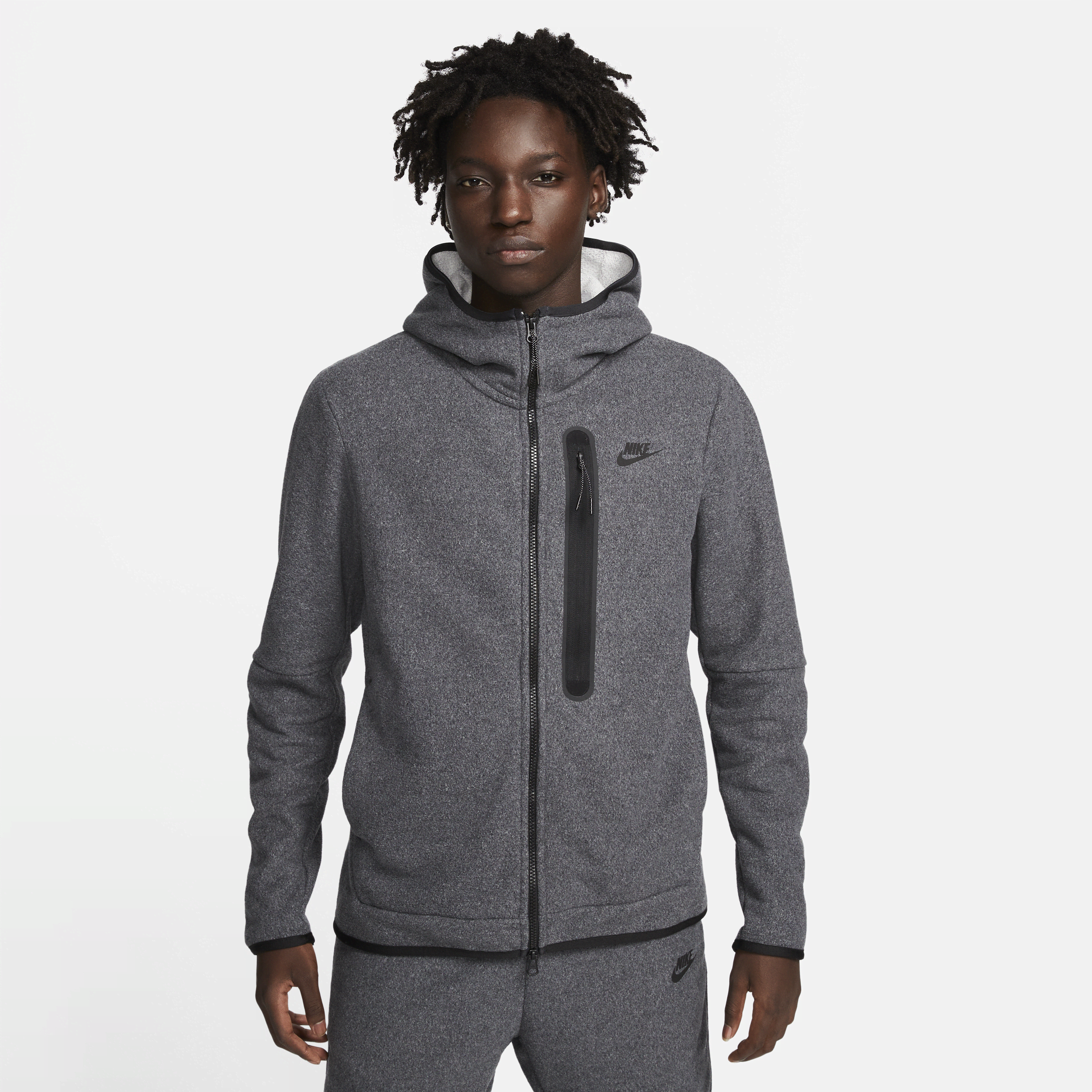 Nike Men's  Sportswear Tech Fleece Full-zip Winterized Hoodie In Black