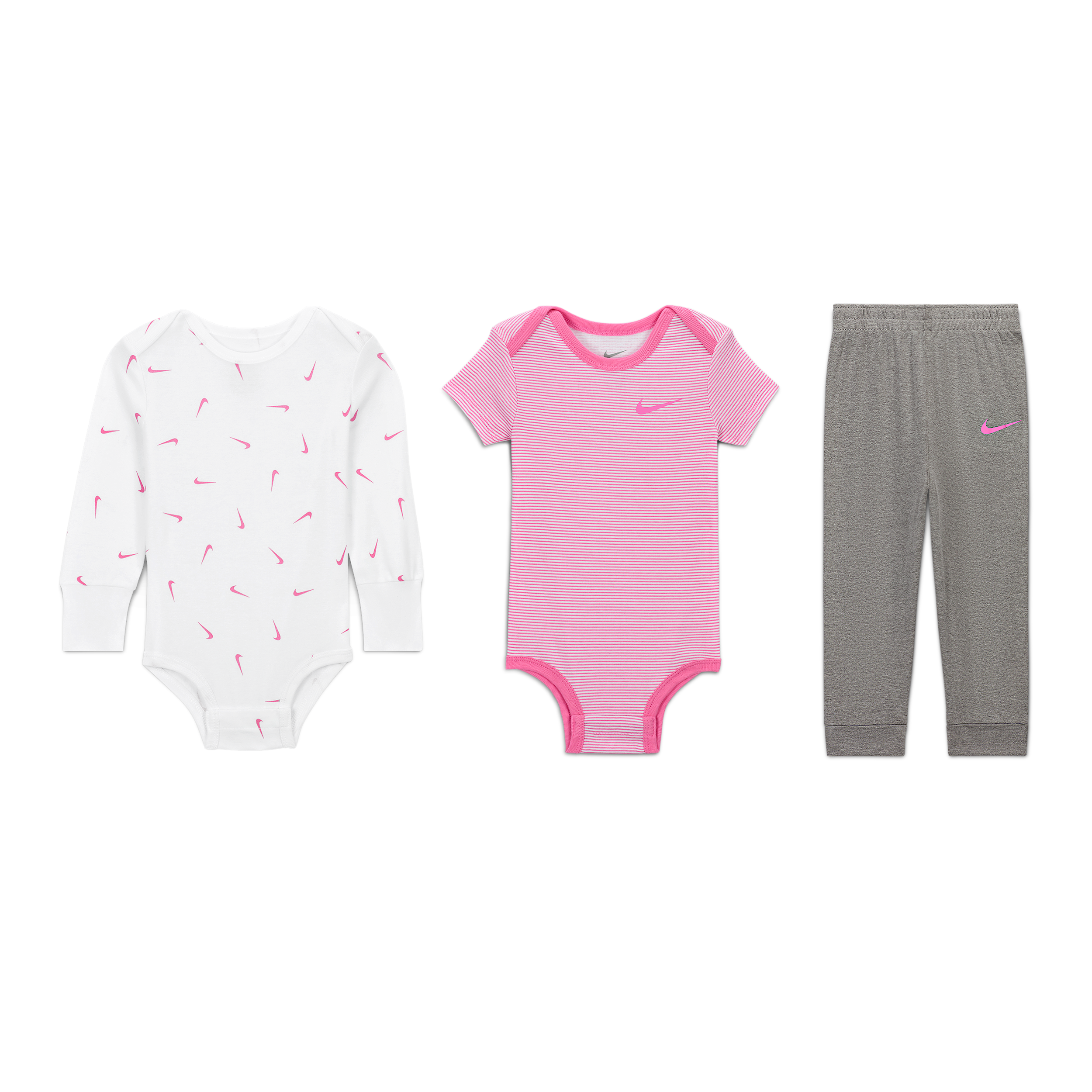 Nike Baby Essentials Baby (12-24m) 3-piece Bodysuits And Pants Set In White