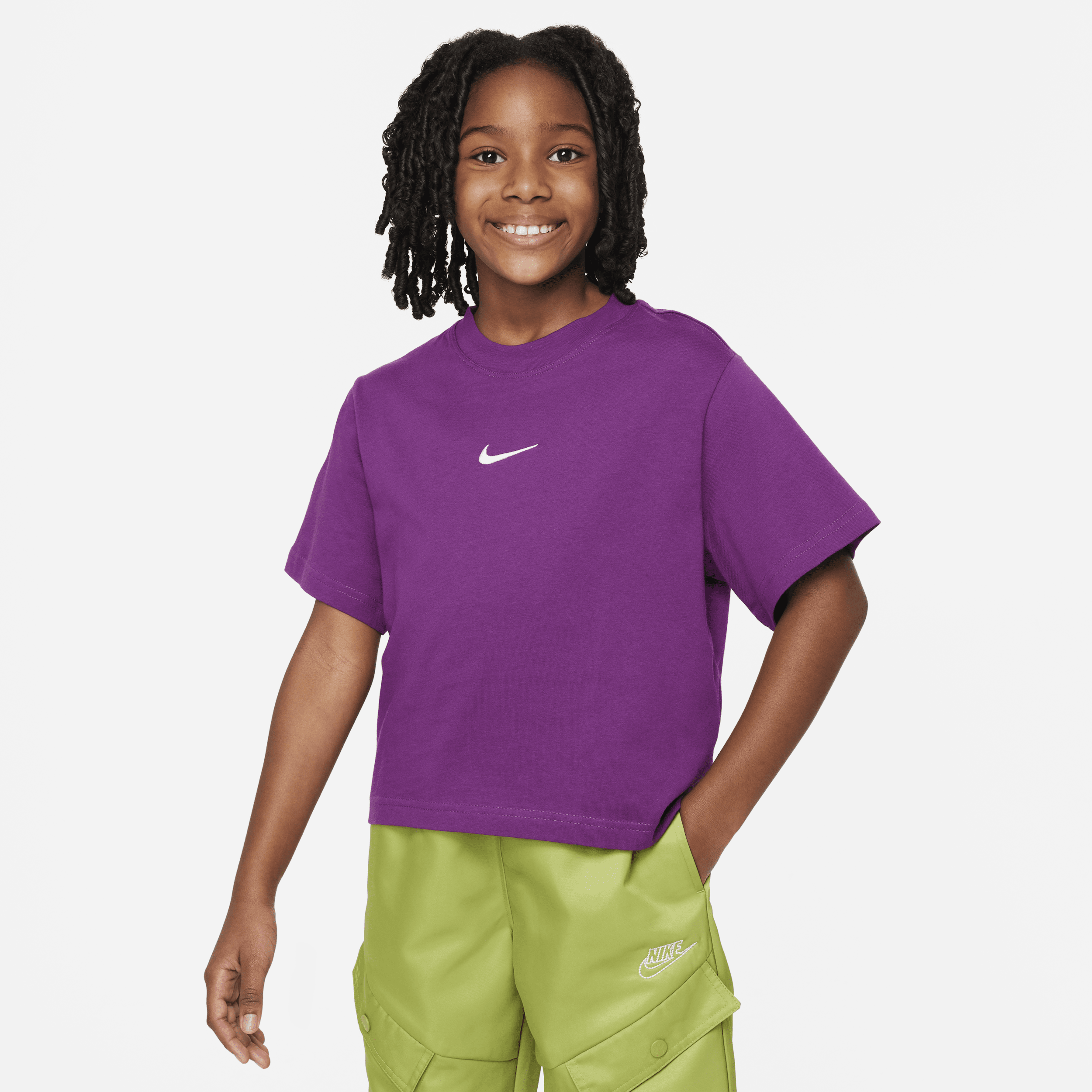 Shop Nike Sportswear Big Kids' (girls') T-shirt In Purple