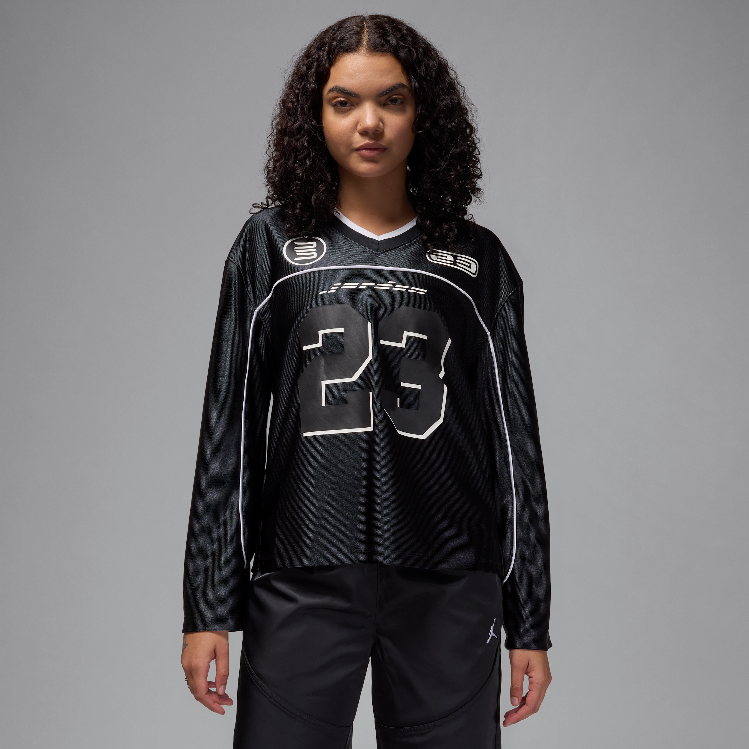 Shop Jordan Women's  Long-sleeve Jersey Top In Black
