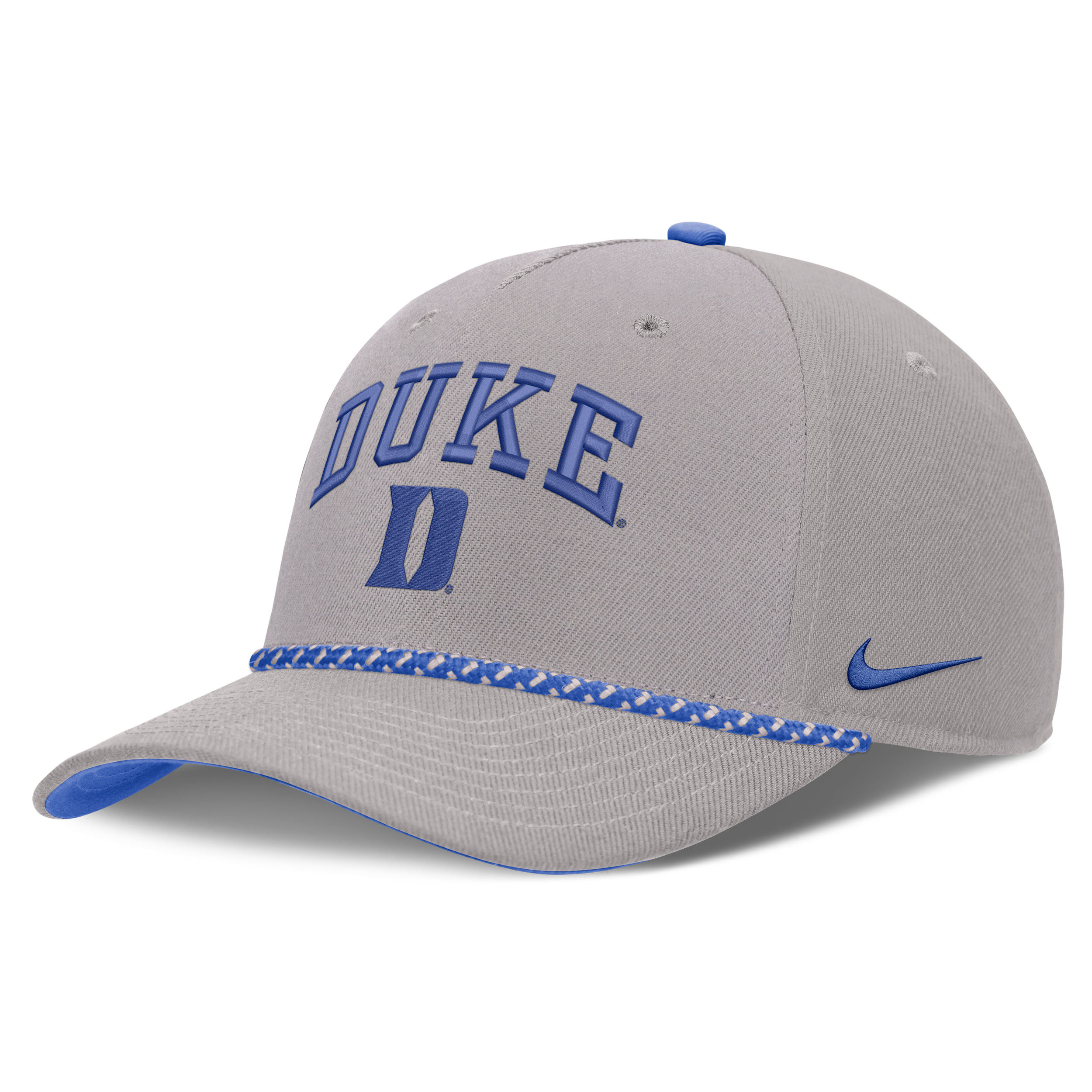 Men's and Women's Nike Gray Duke Blue Devils Primetime Rise Rope Adjustable Hat - Gray, Royal