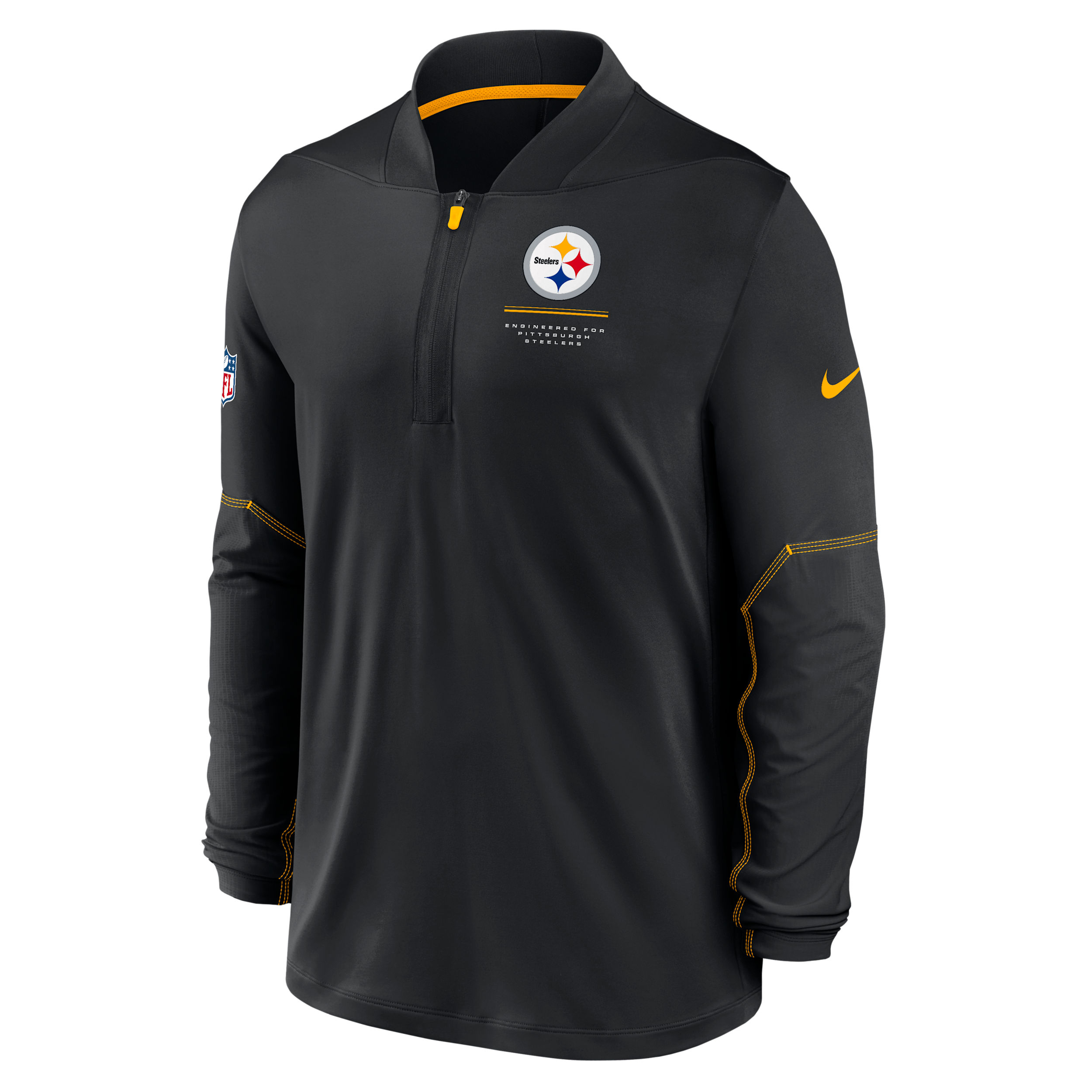 Pittsburgh Steelers Sideline Nike Men's Dri-FIT NFL 1/2-Zip Top in Black | 03BA057Y7L-EKU