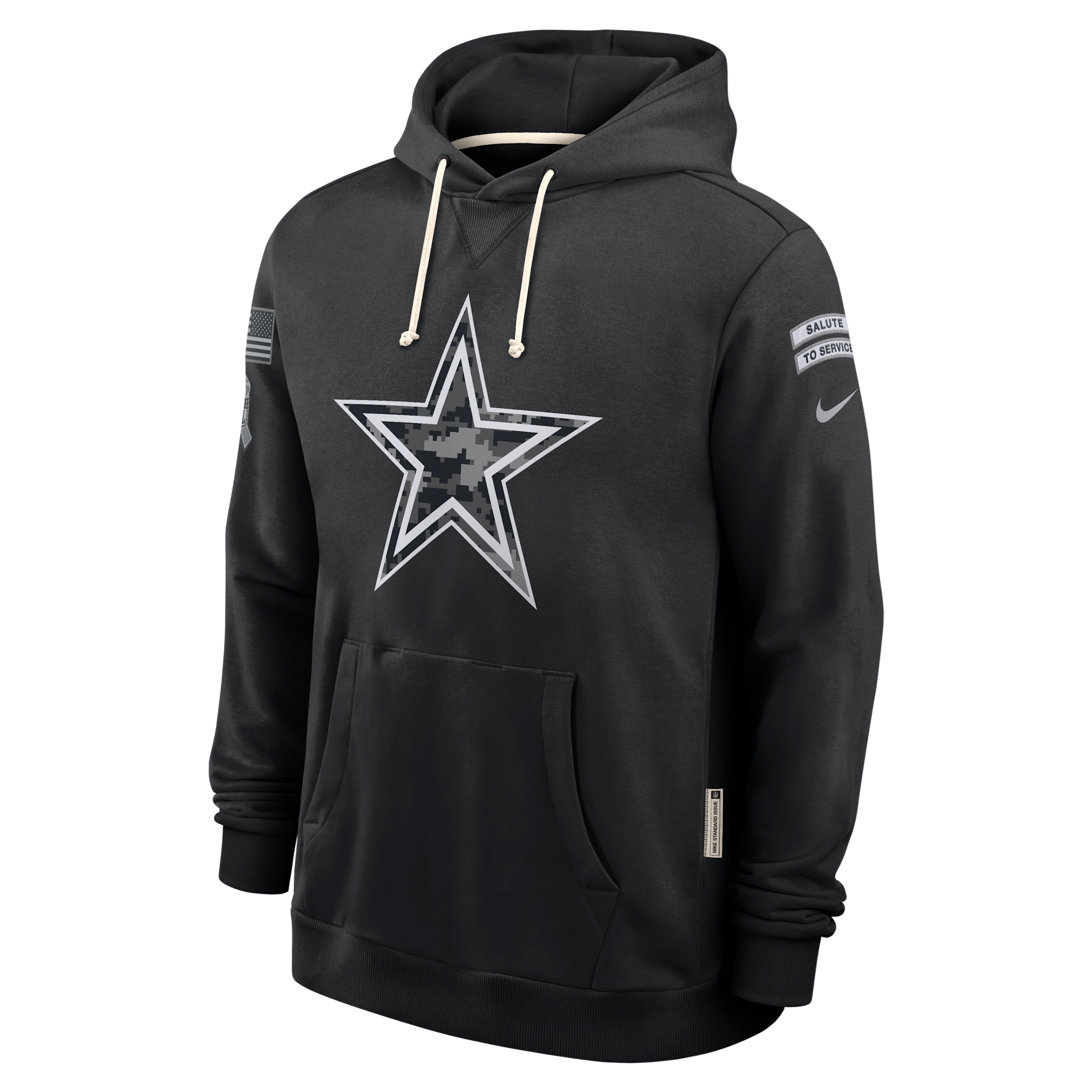 Dallas Cowboys Salute to Service Sideline Nike Men's Dri-FIT NFL Pullover Hoodie in Black | 03AZ00AA29-CYB