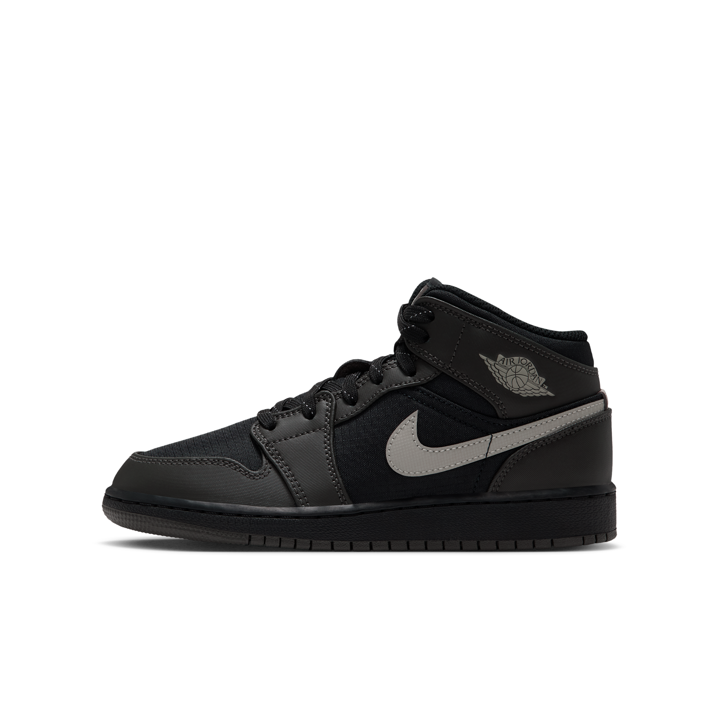 Air Jordan 1 Mid Utility Big Kids' Shoes in Black | IX6987-001