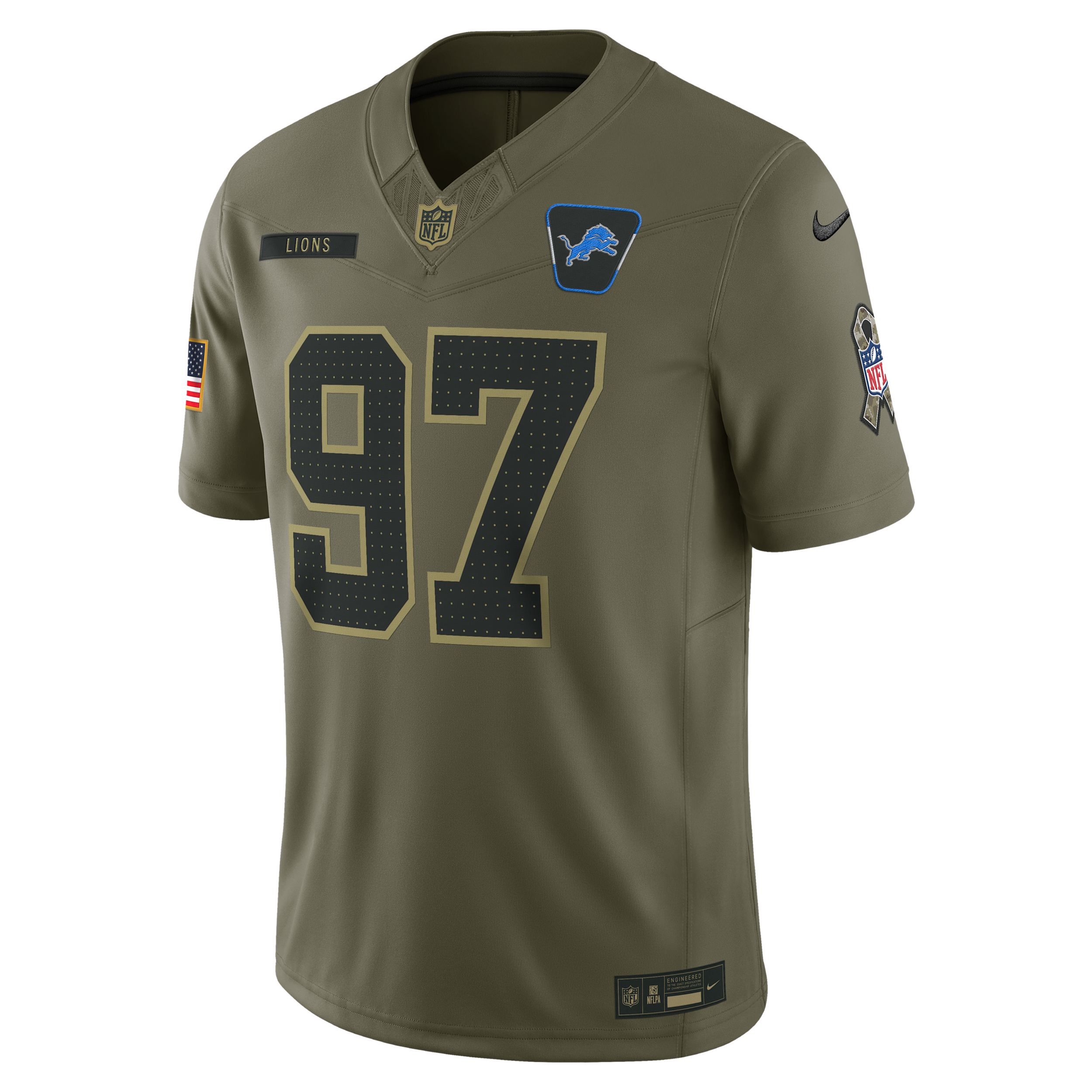 Nike Aidan Hutchinson Detroit Lions Salute To Service  Men's Dri-fit Nfl Limited Jersey In Brown