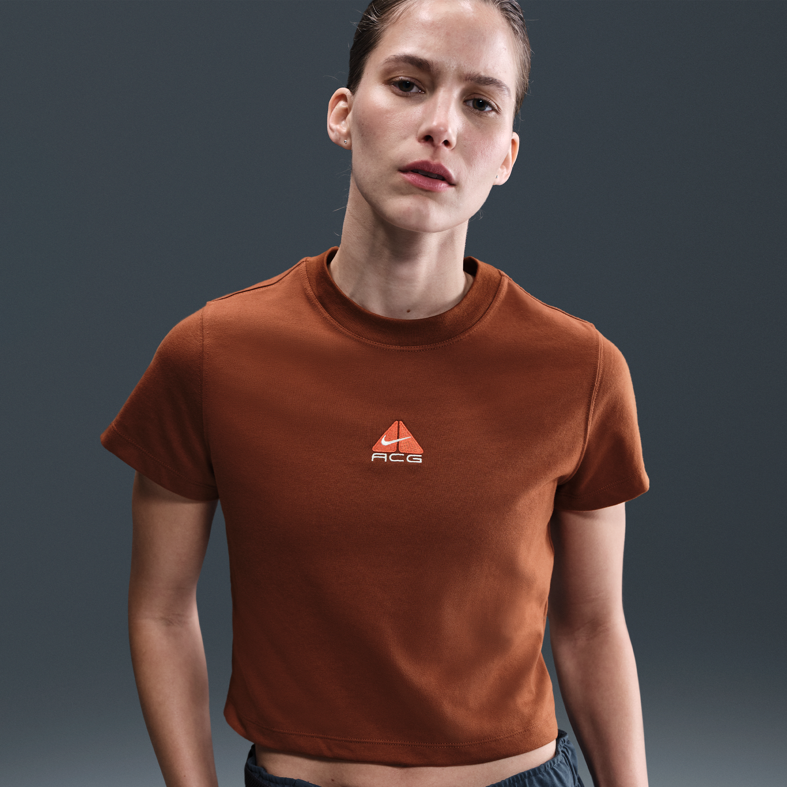 Nike Women's  Acg Dri-fit Short-sleeve T-shirt In Brown