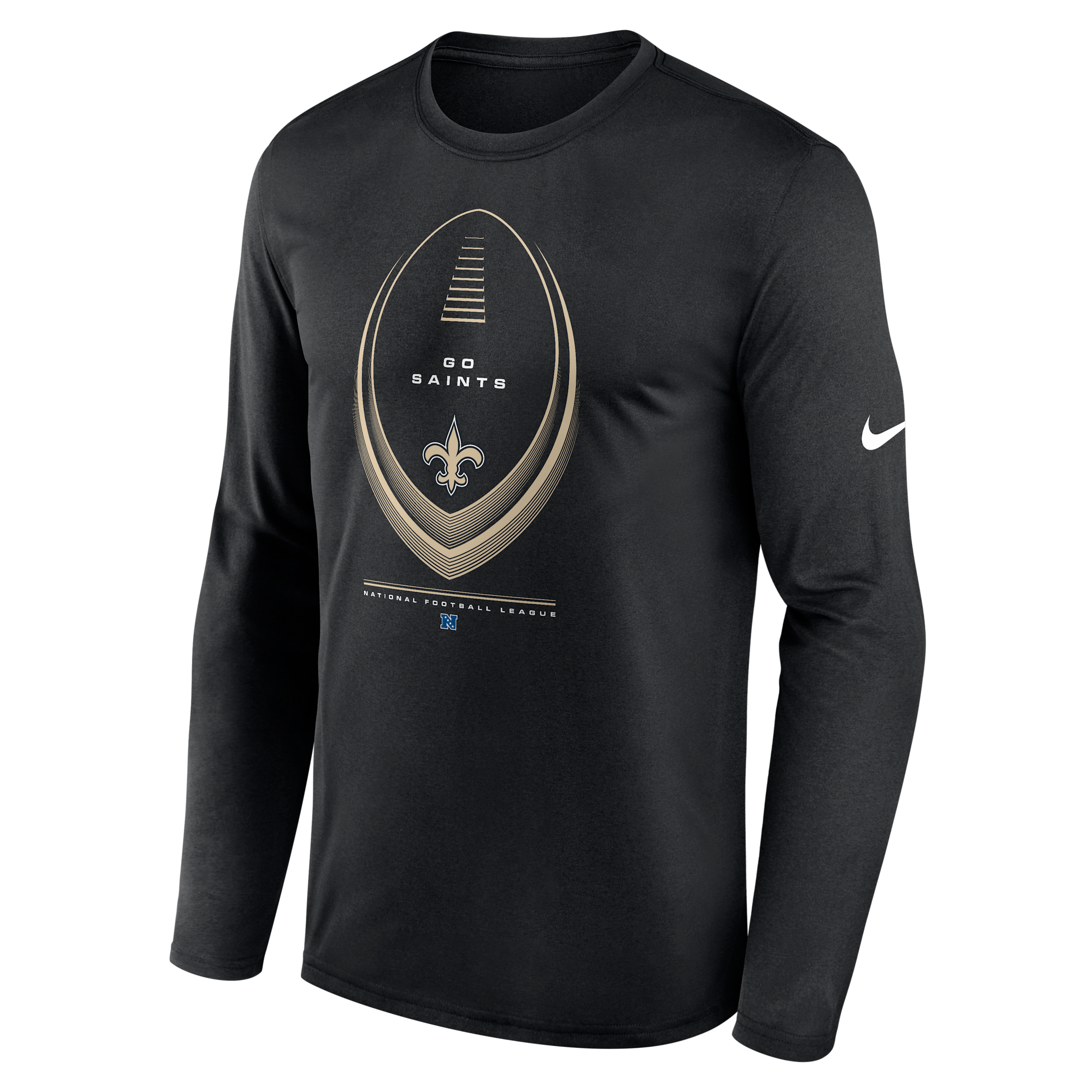 New Orleans Saints Legend Icon Nike Men's Dri-FIT NFL Long-Sleeve T-Shirt in Black | NKHT00A7W-NDB