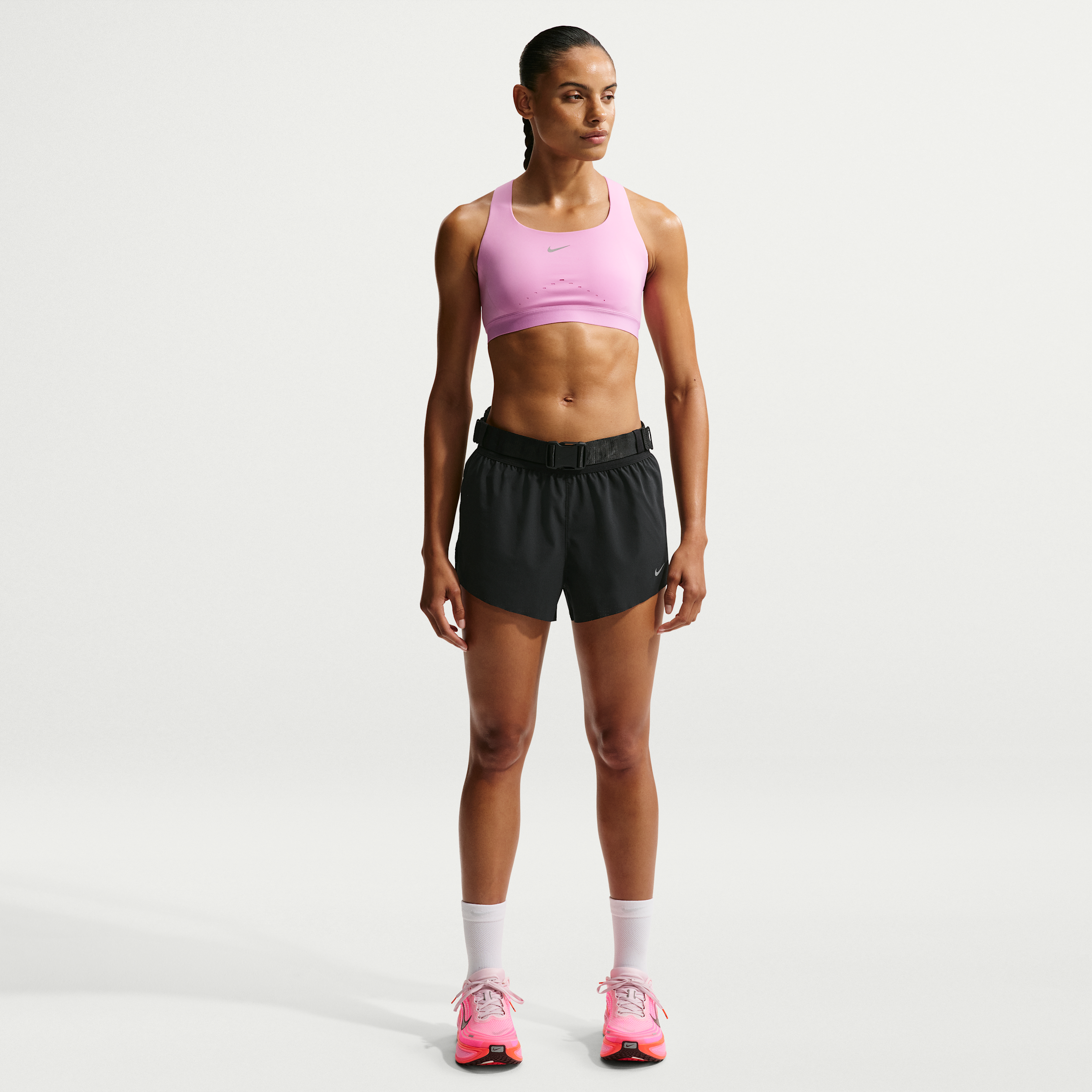 Nike Women's Swift Breathe Dri-FIT Mid-Rise 2.5" Brief-Lined Running Shorts in Black | IF1678-010