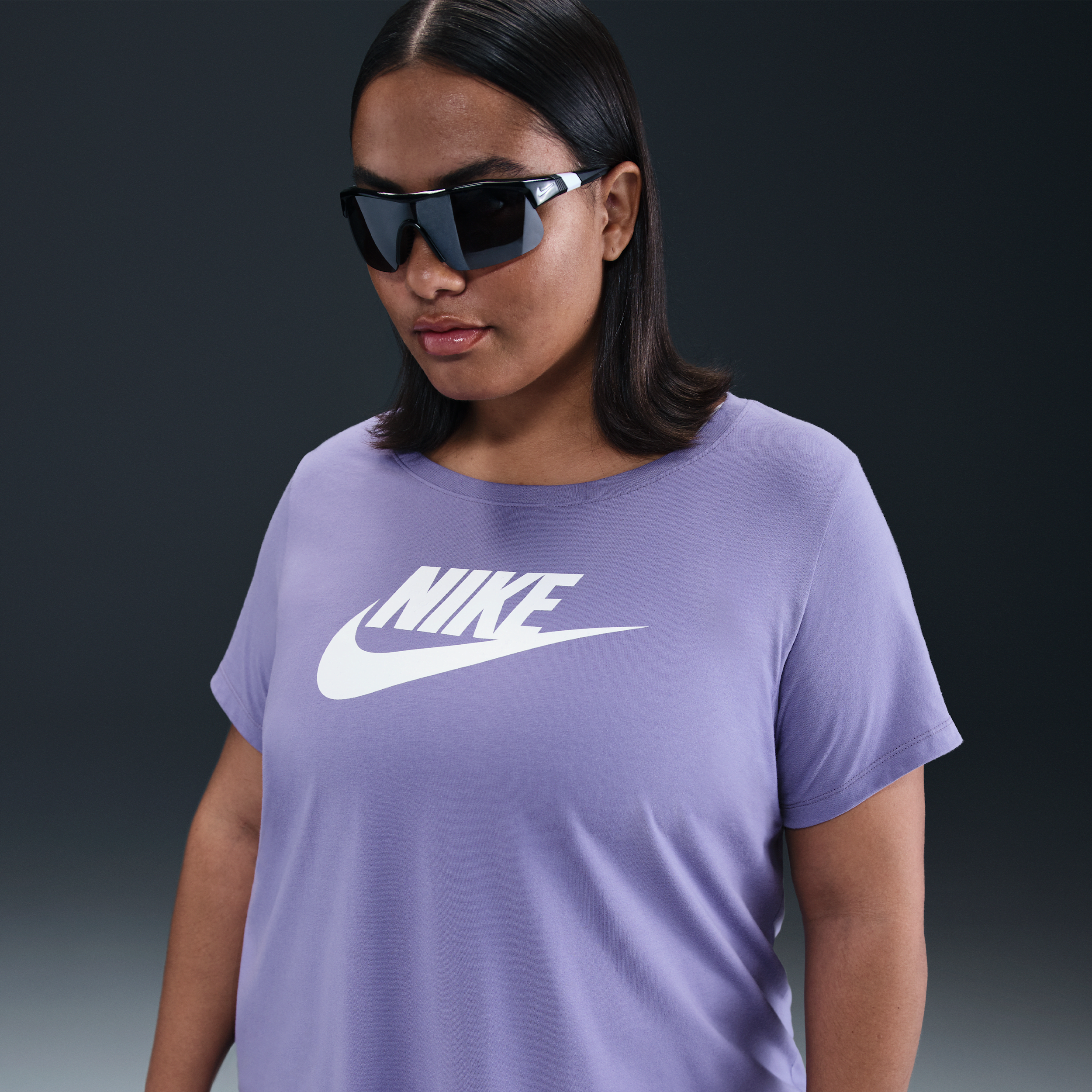 Nike Women's Sportswear Essentials Logo T-shirt (plus Size) In Purple