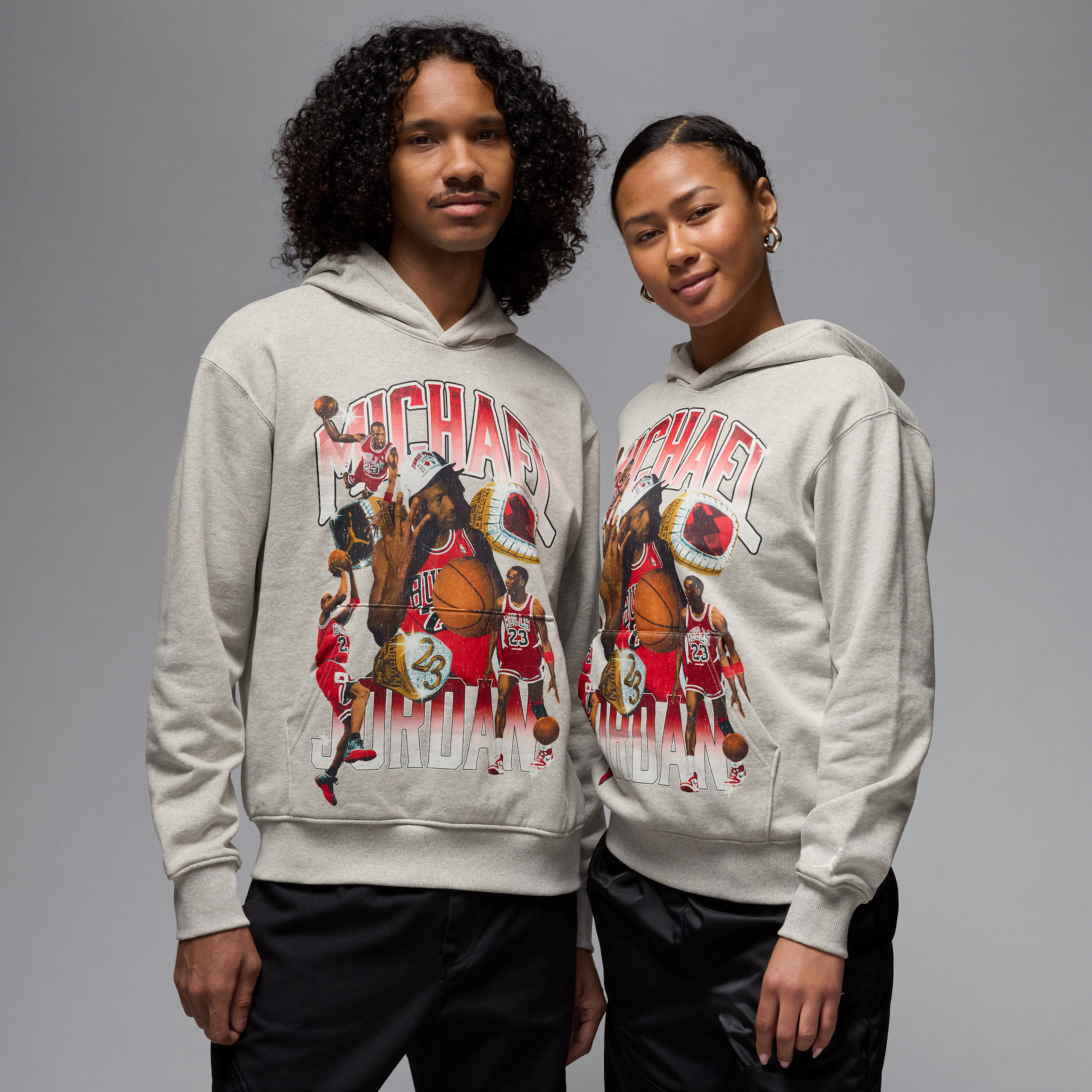 Jordan Mens  Flight Graphic Fleece Pullover In Grey