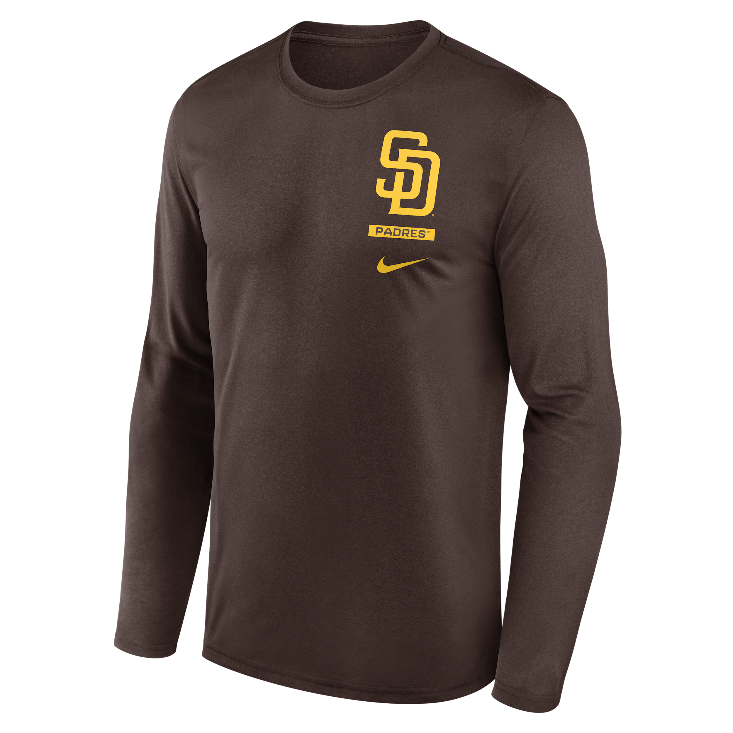 San Diego Padres 2-Hit Legend Nike Men's Dri-FIT MLB Long-Sleeve T-Shirt in Brown | NKGT20QPYP-0ZZ