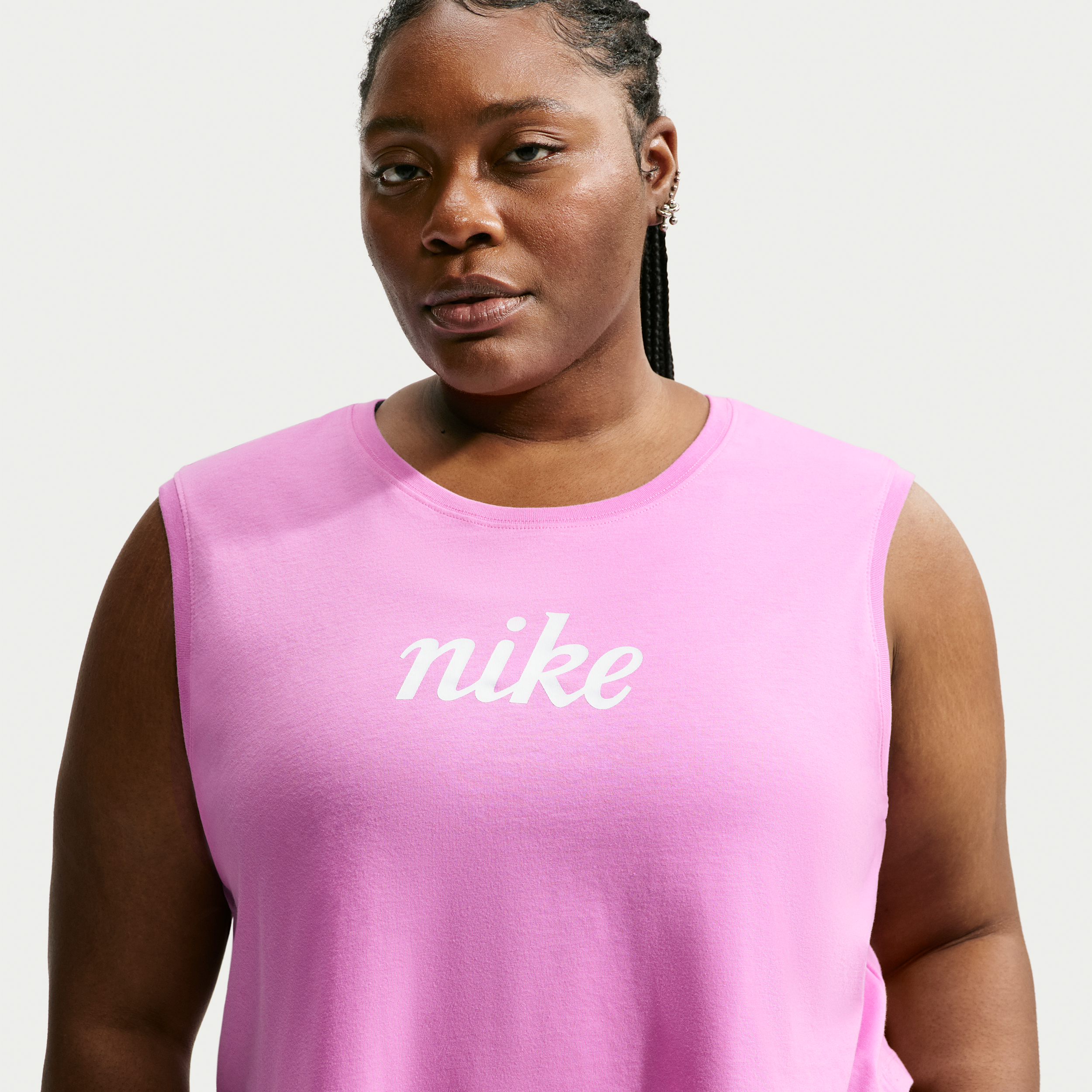 Nike Women's  Sportswear Club Loose Cropped Tank Top (plus Size) In Pink