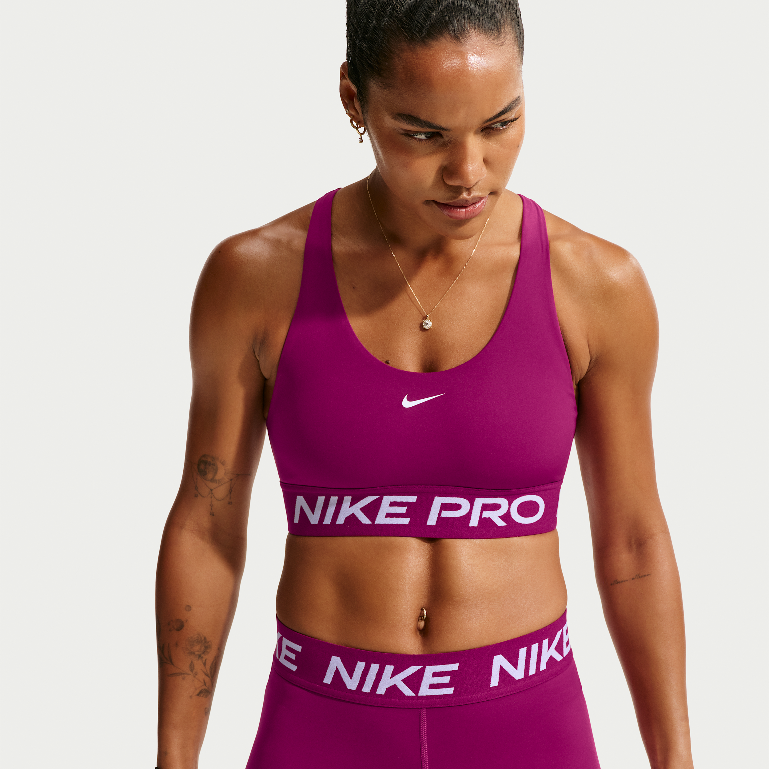Women's Nike Pro 365 Light-Support Non-Padded Sports Bra in Red | IQ1035-630