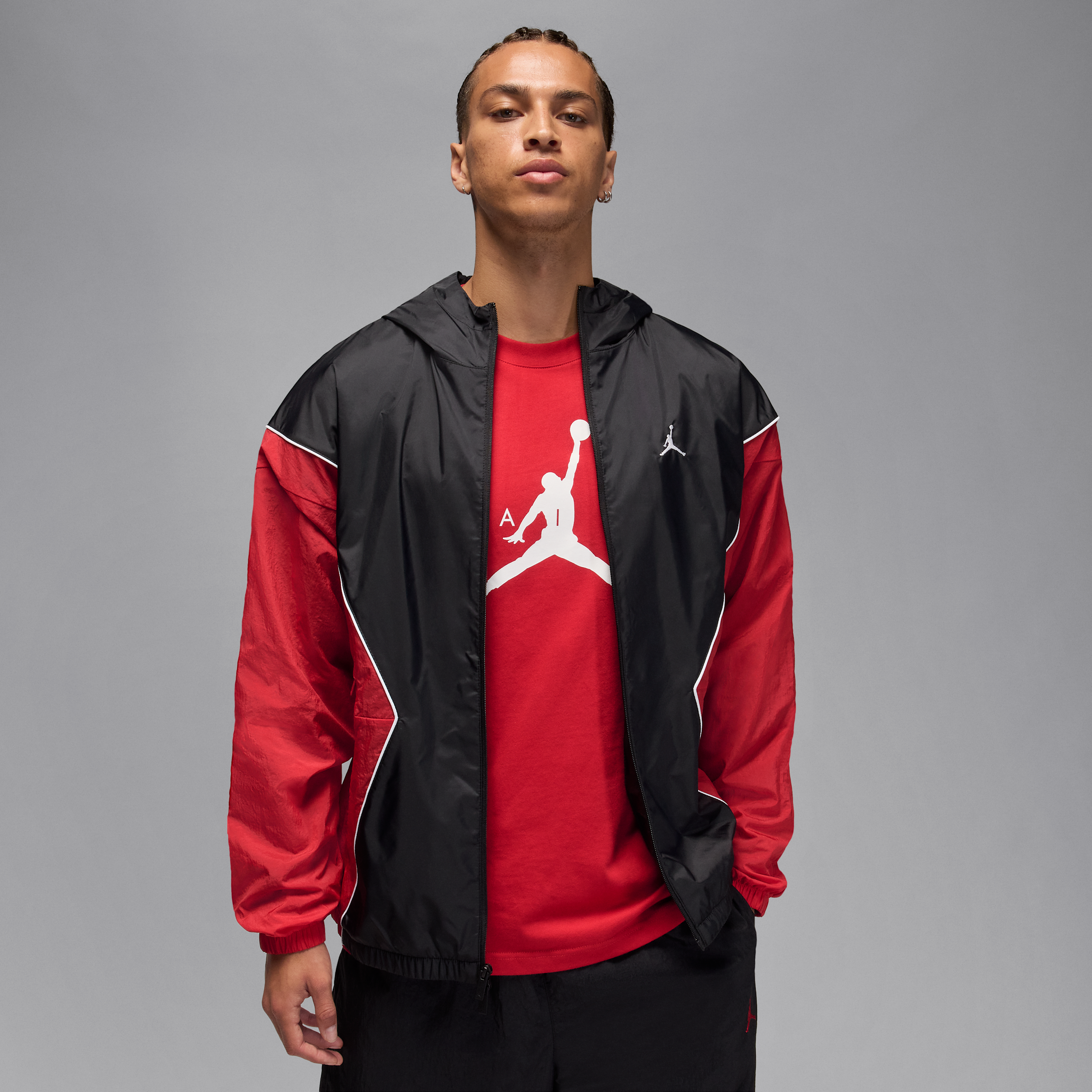 Men's Jordan Brooklyn Hooded Draft Jacket in Black | HF9333-013