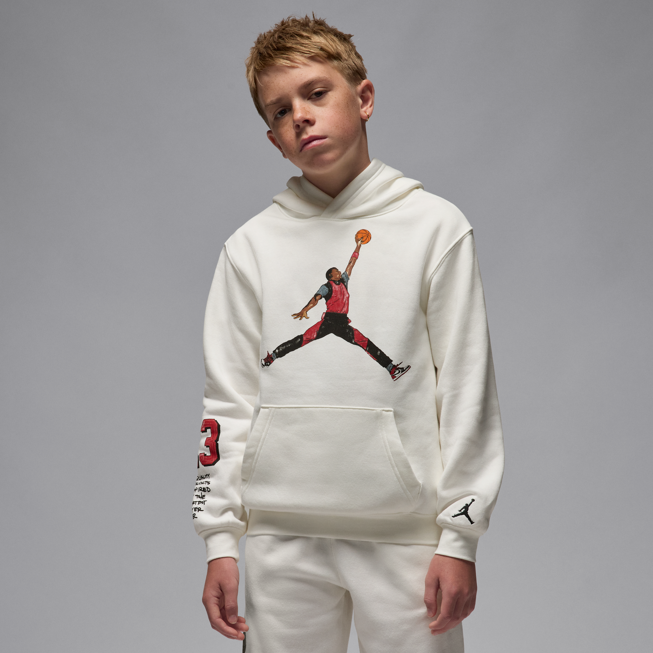 Jordan Big Kids' Sketch Pullover Hoodie In White