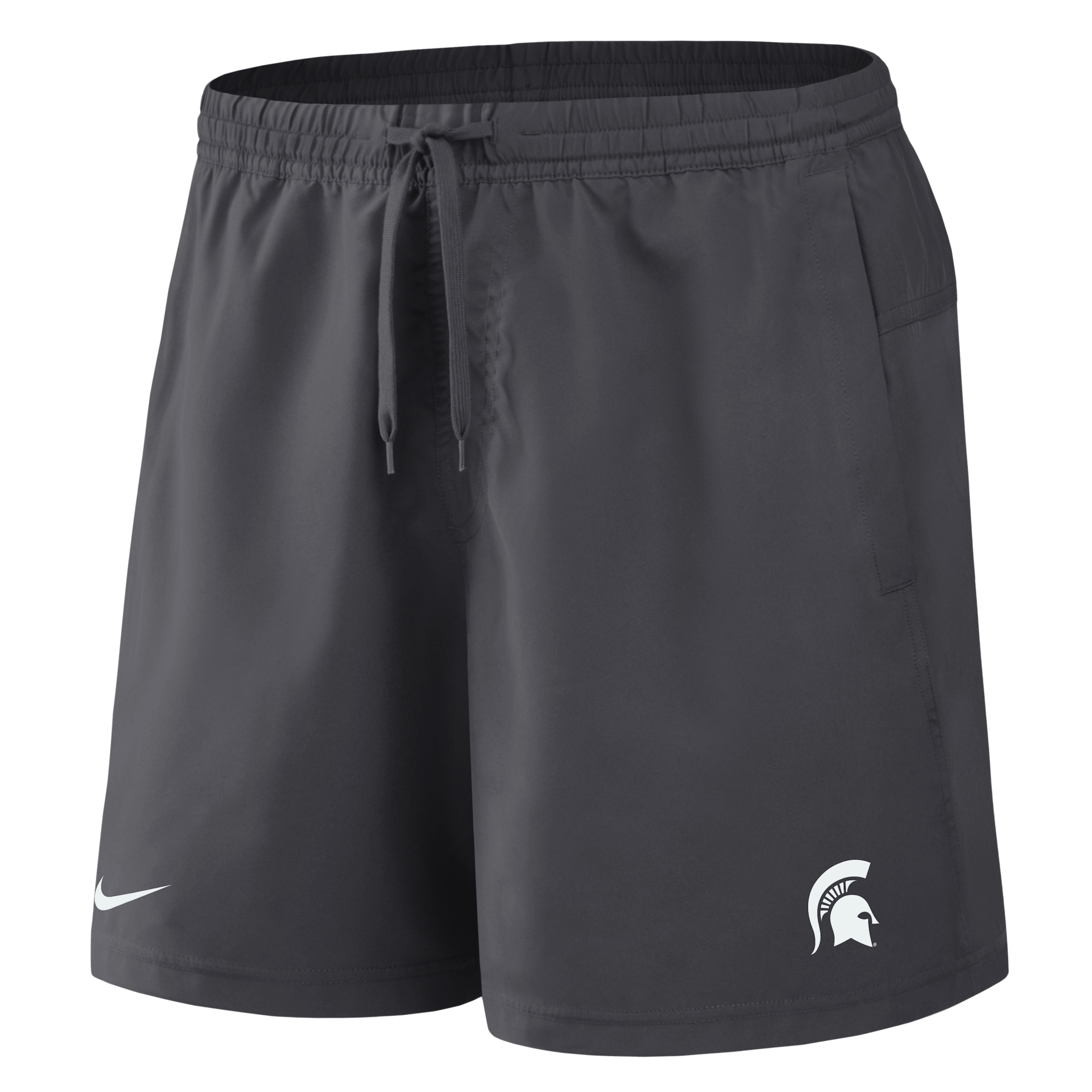 Michigan State Primetime Primary Logo Nike Men's Dri-FIT College Form Shorts in Grey | 045T06FMST-8DV