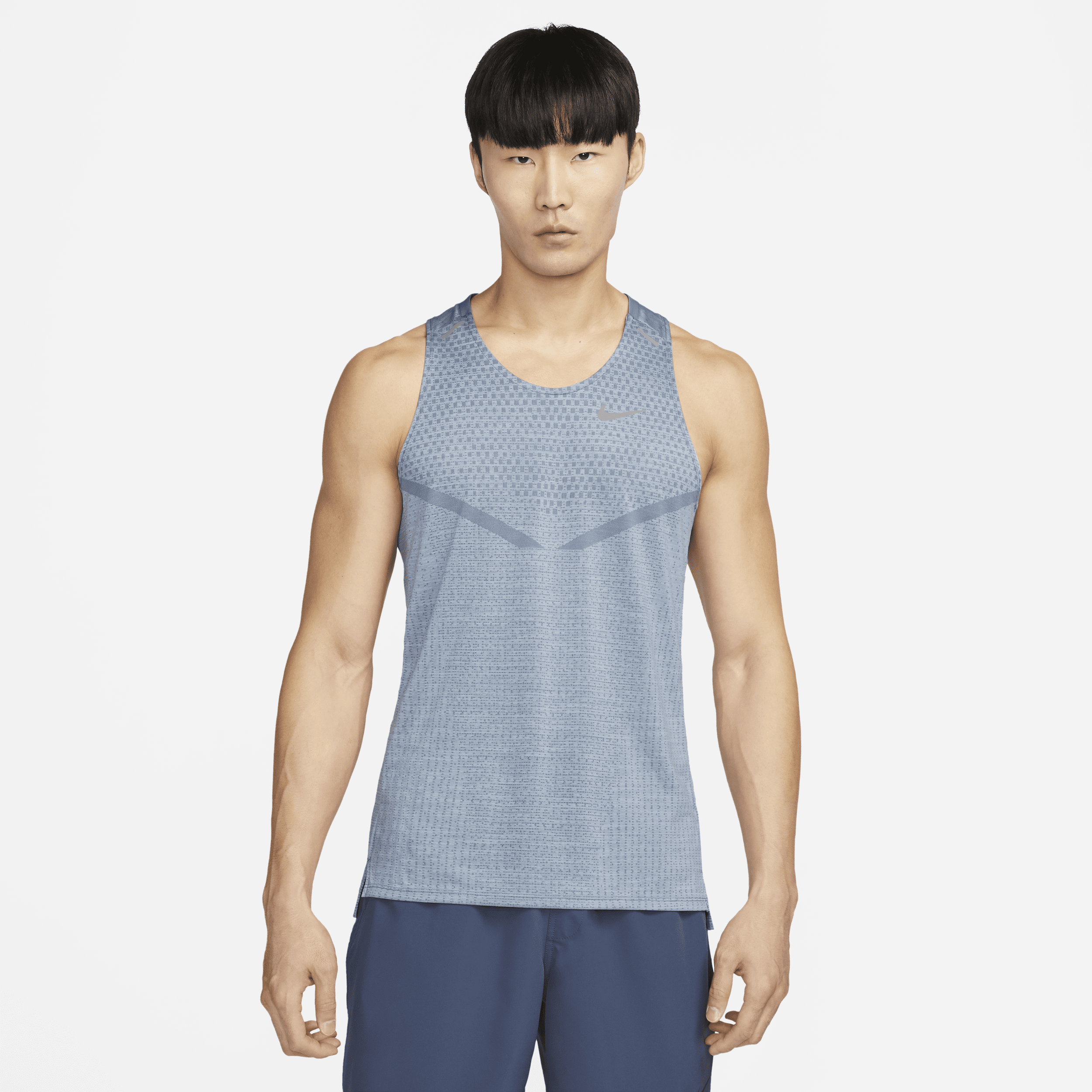 Nike Men's Dri-fit Adv Techknit Ultra Running Tank Top In Blue