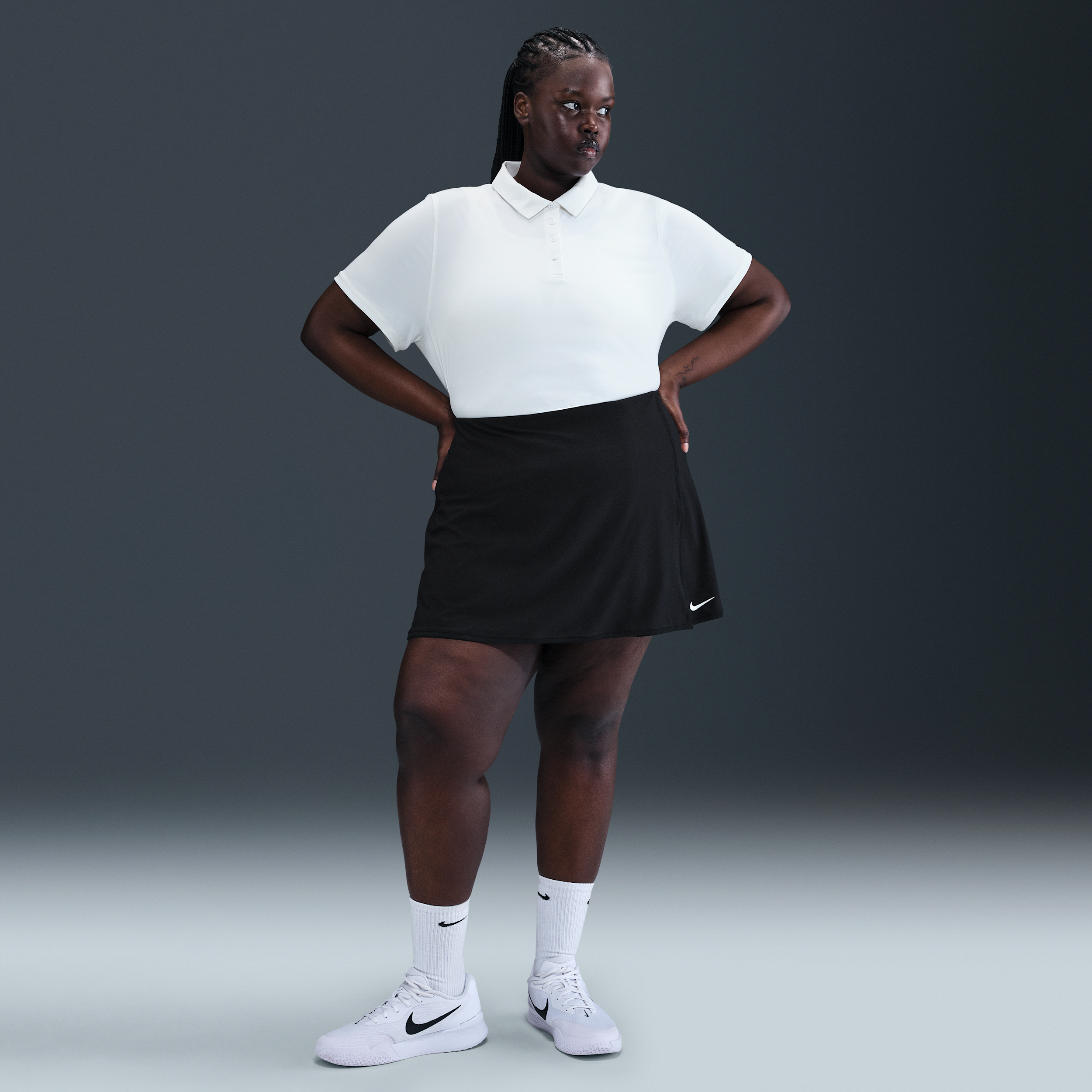 Nike Women's Victory Dri-fit Straight Tennis Skirt (plus Size) In Black