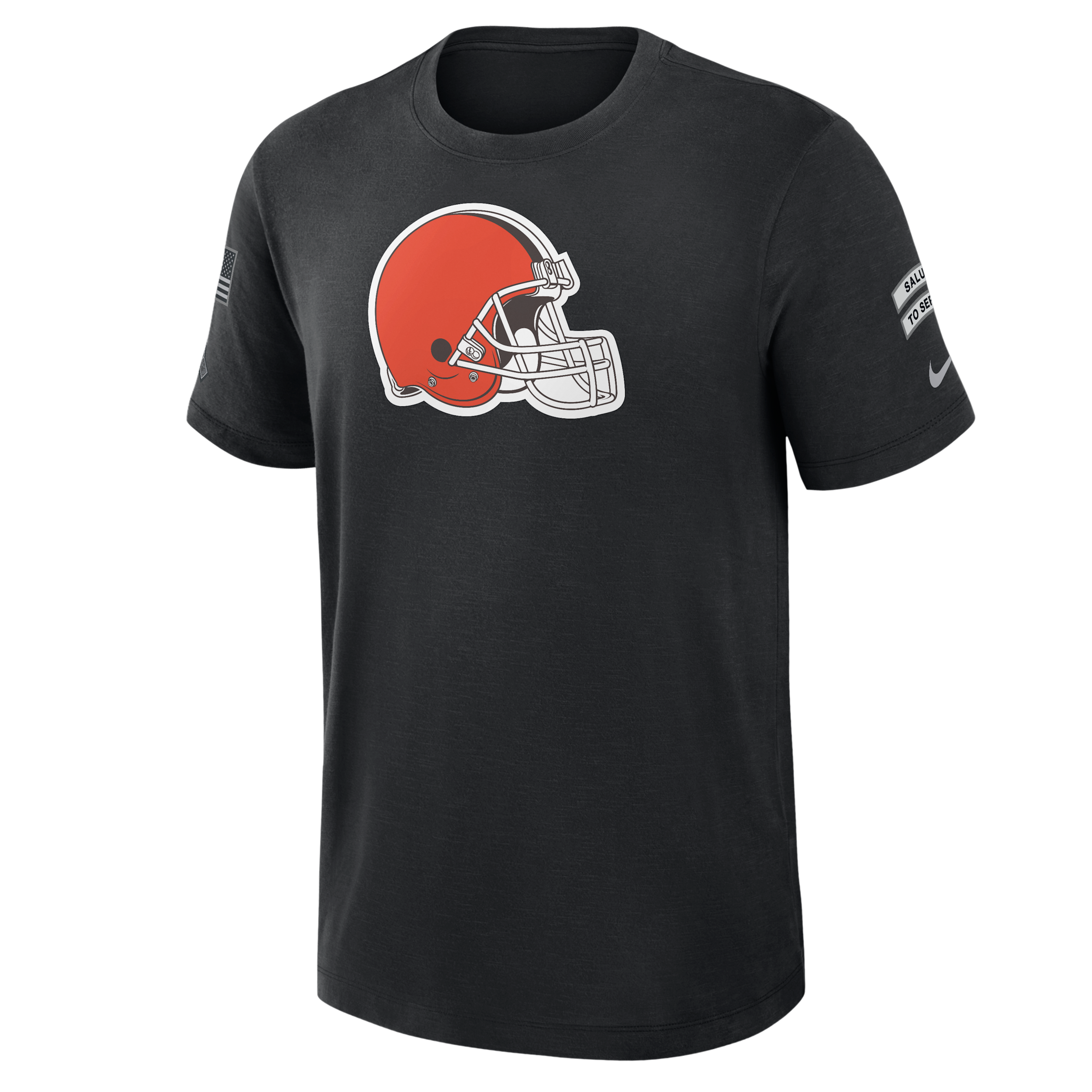 Cleveland Browns Salute to Service Slub Nike Men's Dri-FIT NFL T-Shirt in Black | 34900AA28-AEG