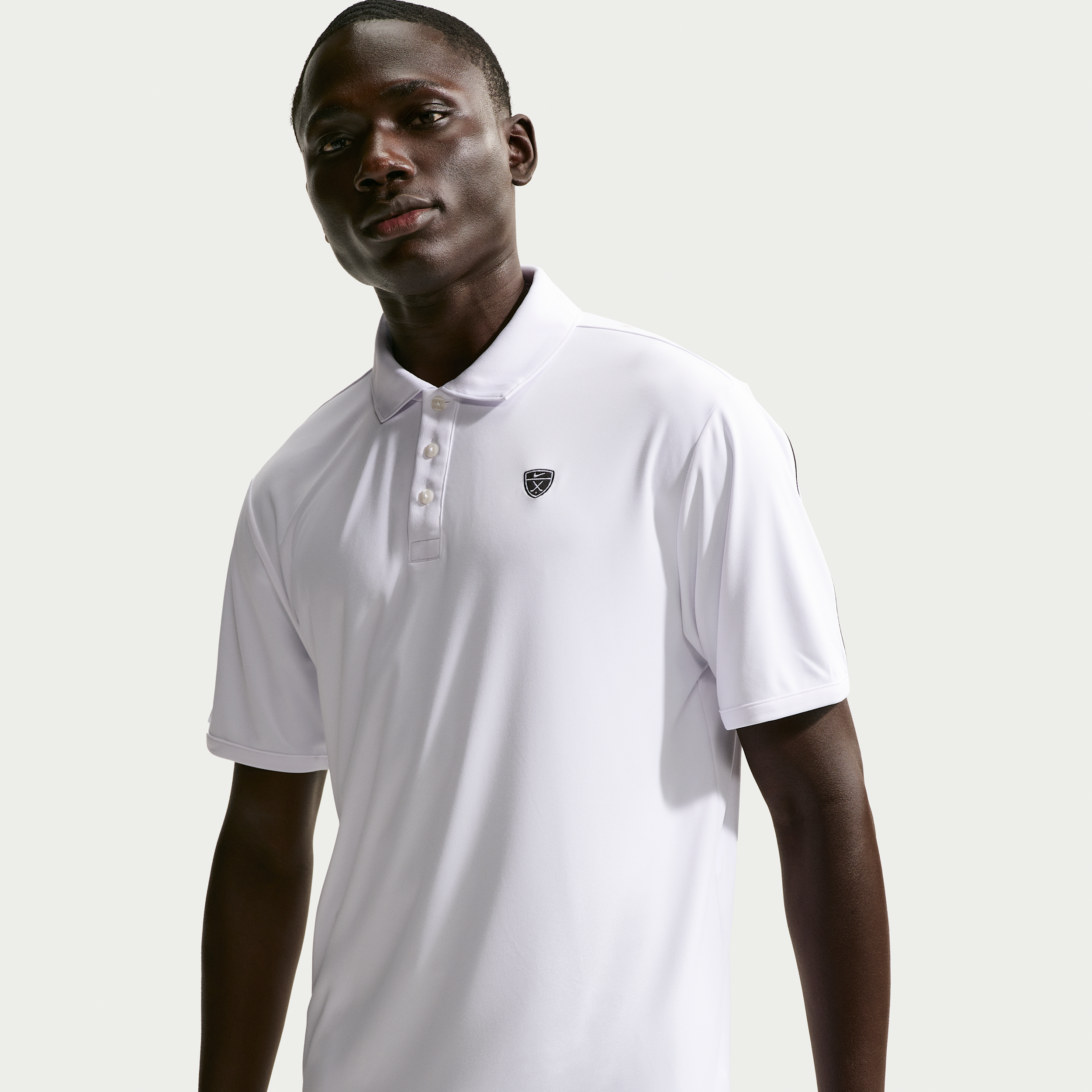 Nike Men's Par Dri-FIT Chest Logo Golf Polo in White | IB0233-100