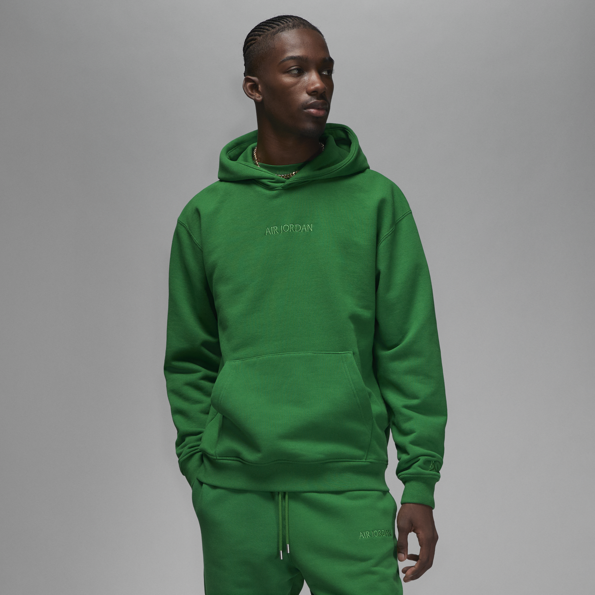 Jordan Men's  Wordmark Fleece Hoodie In Green