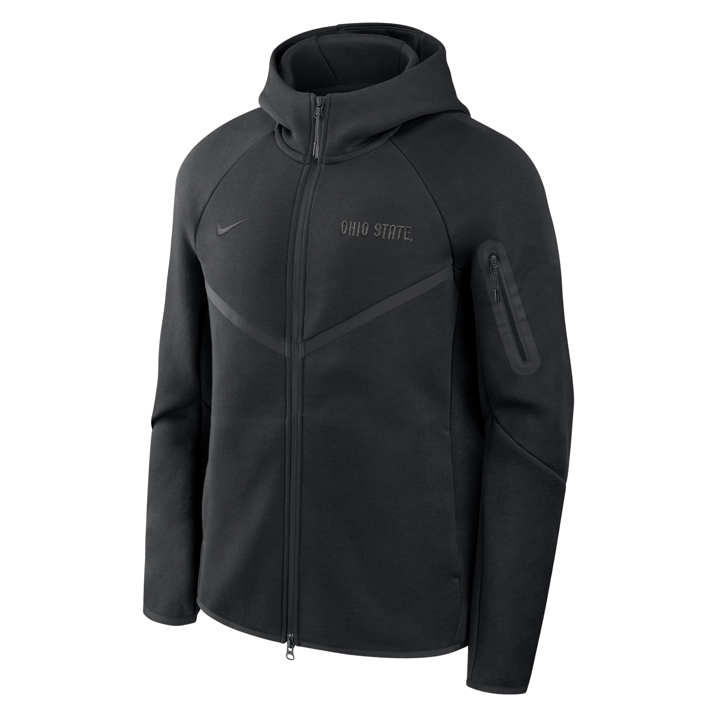 Ohio State Tech Fleece Nike Men's College Full-Zip Hooded Jacket in Black | 05L4912ZOH-8DL