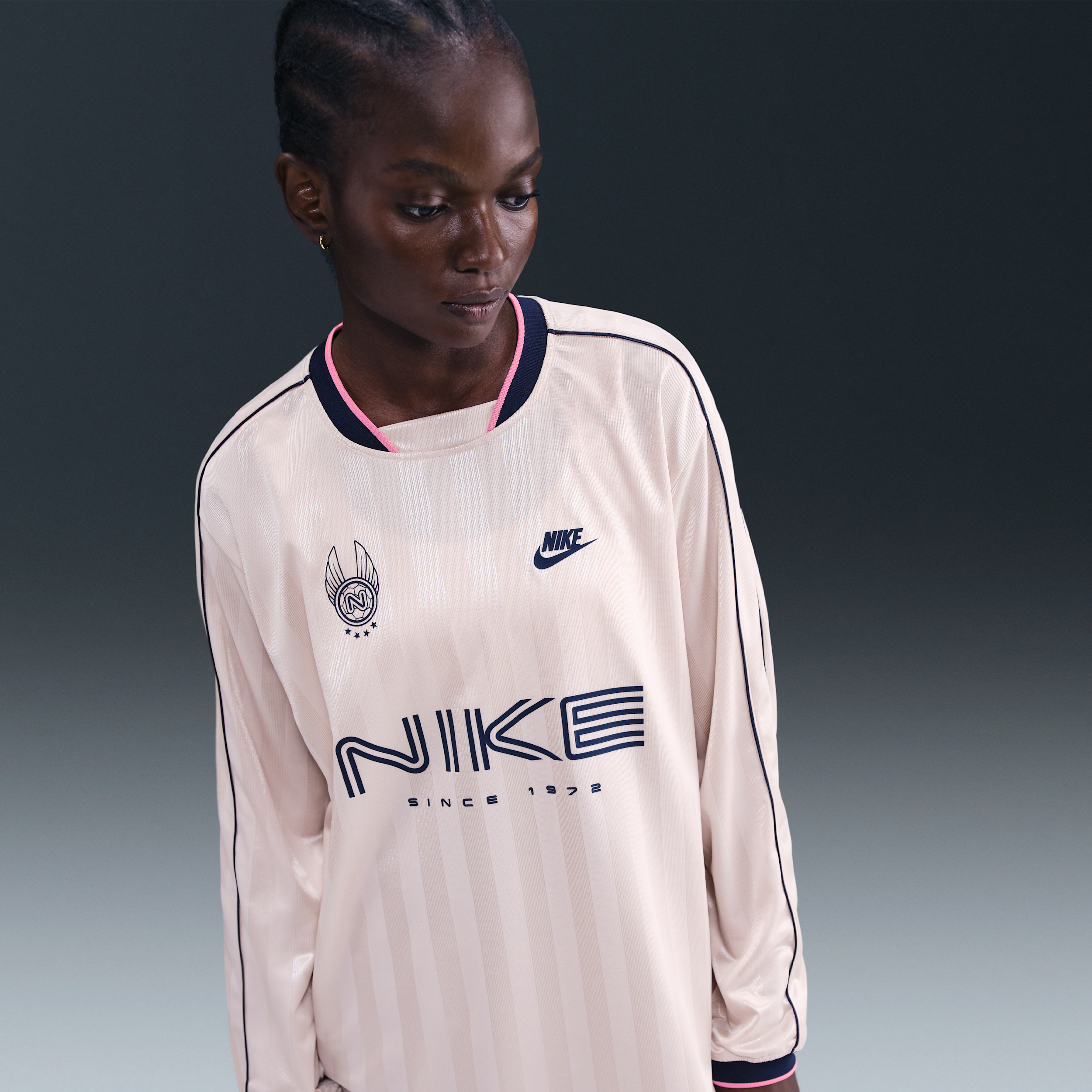 Nike Dri-fit Oversize Printed Top In Pink