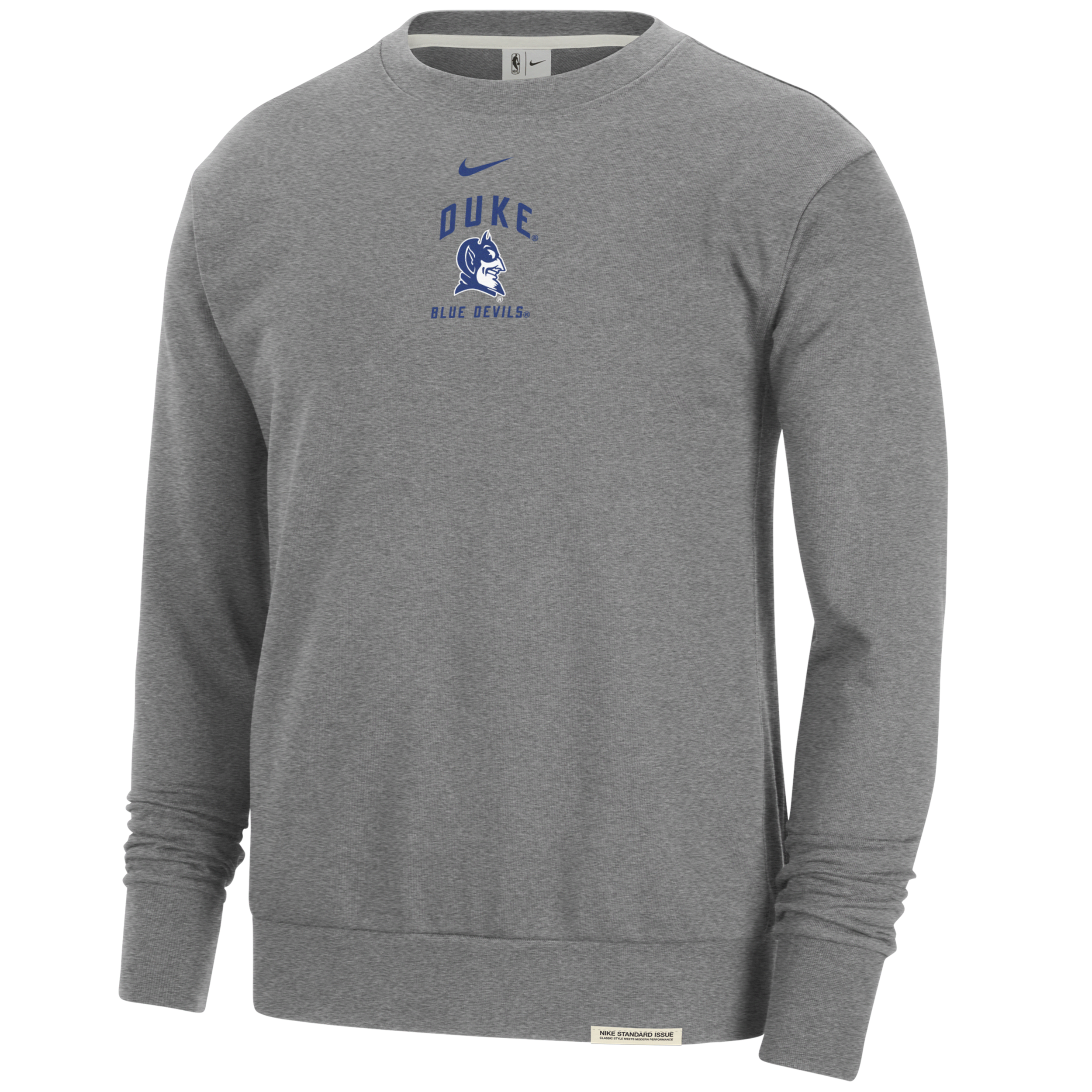 Nike Duke Standard Issue  Men's College Fleece Crew-neck Sweatshirt In Grey