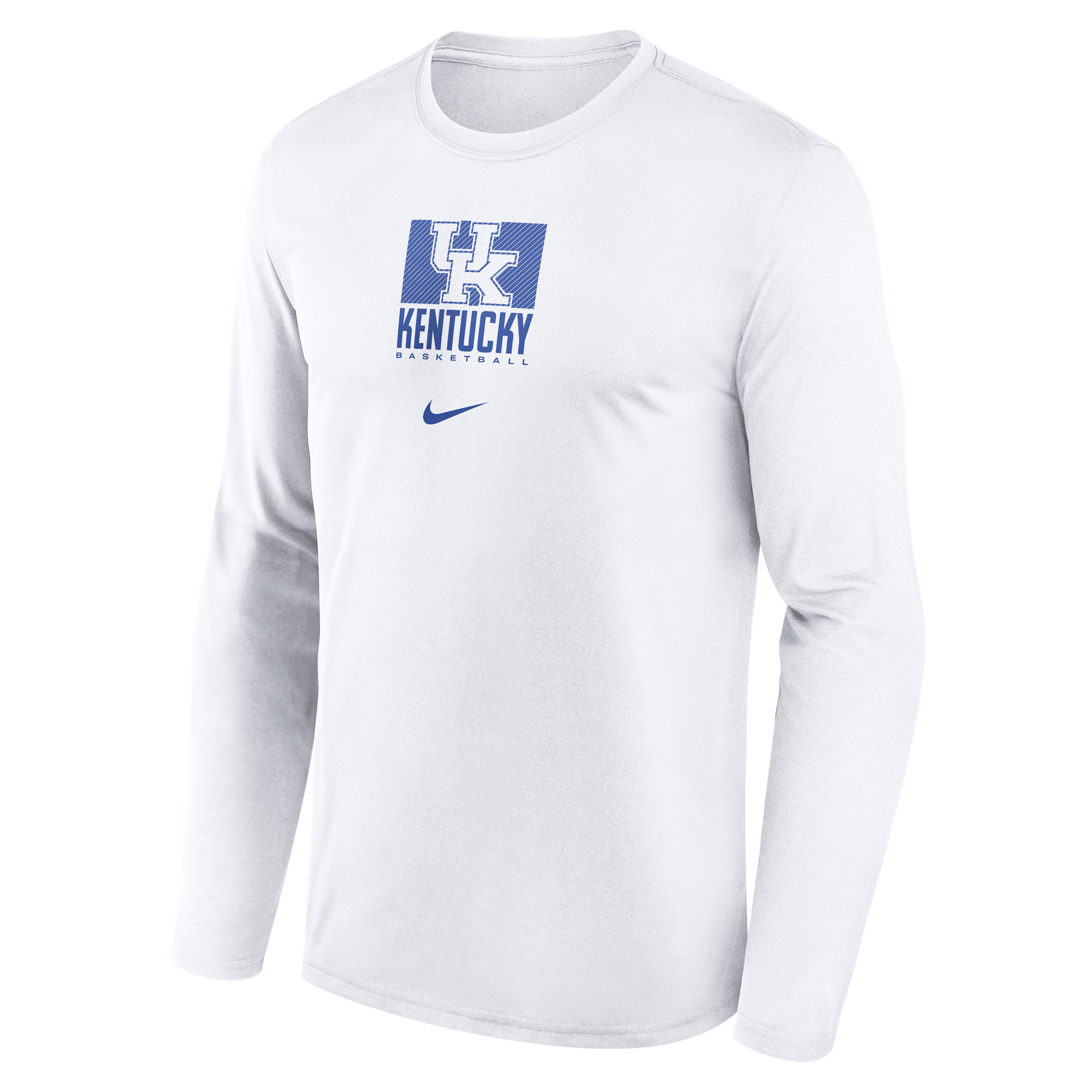 Kentucky Courtside Nike Men's Dri-FIT College Long-Sleeve T-Shirt in White | 02TJ10ANKY-NB7