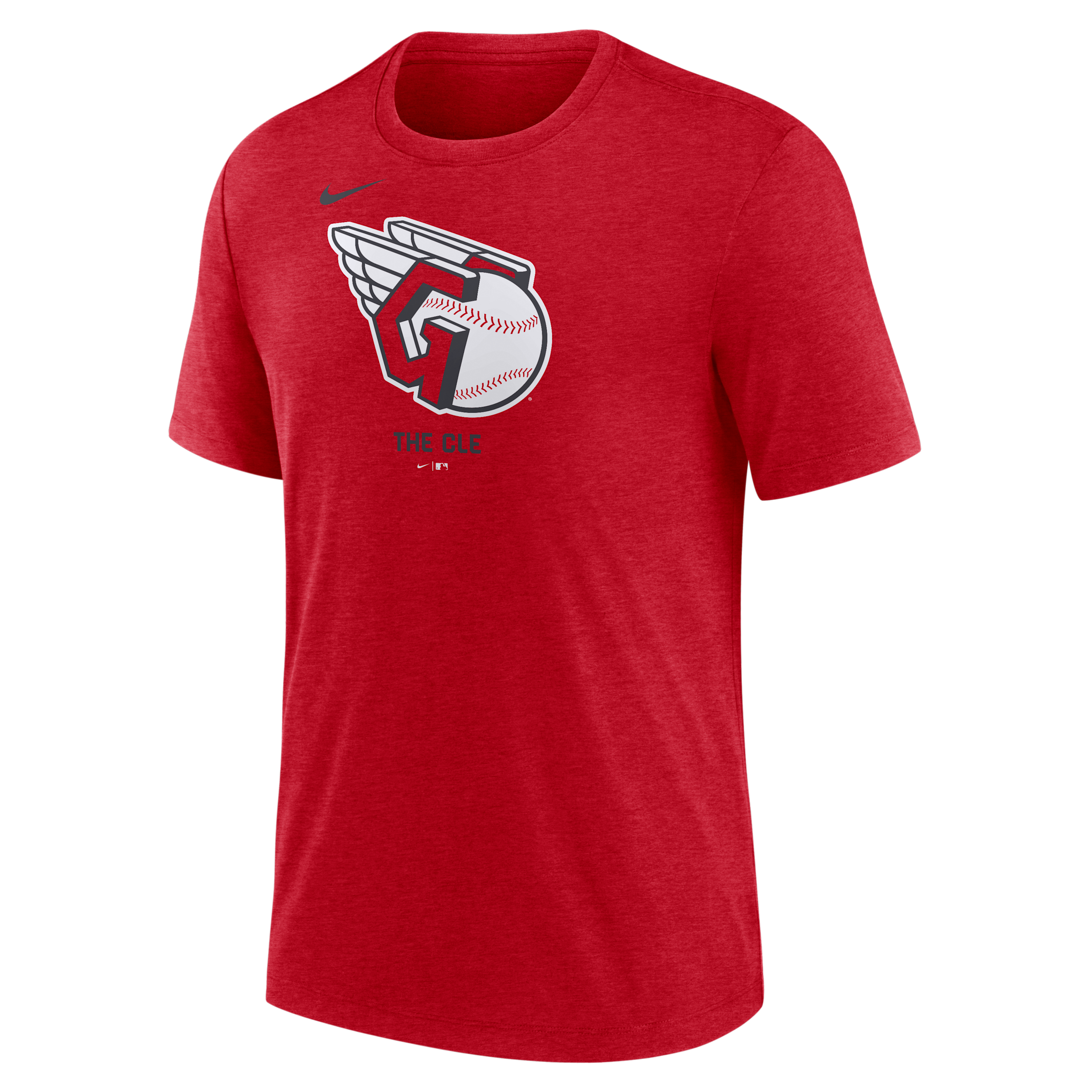 Cleveland Guardians Logo Nike Men's MLB T-Shirt in Red | NJFD62QGUA-J77