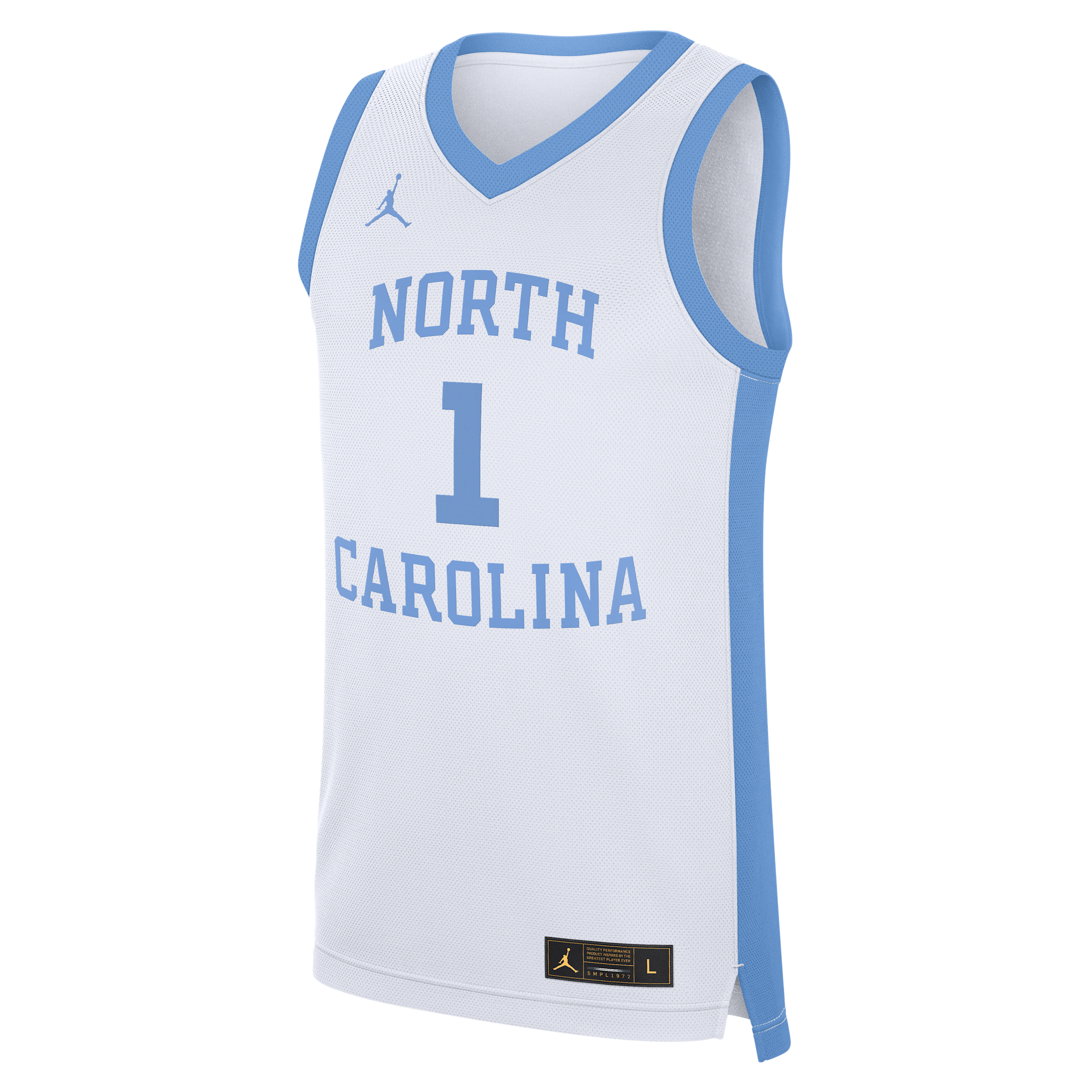 Men's North Carolina Tar Heels Replica Jordan Brand College Basketball Jersey in White | CLEVGRJJCBJUNC-NC3